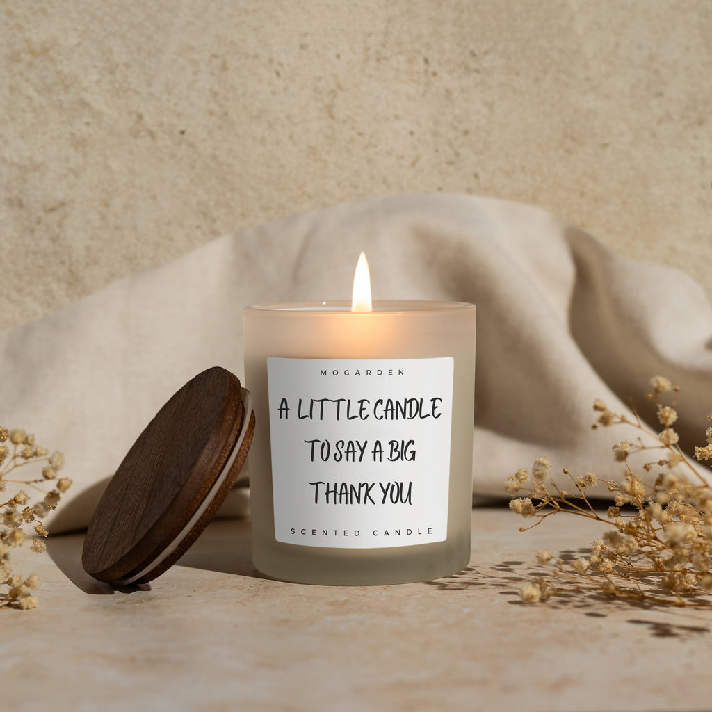 Mogarden Thank You Candle – Luxury Vanilla Amber Soy Wax Gift, 220g