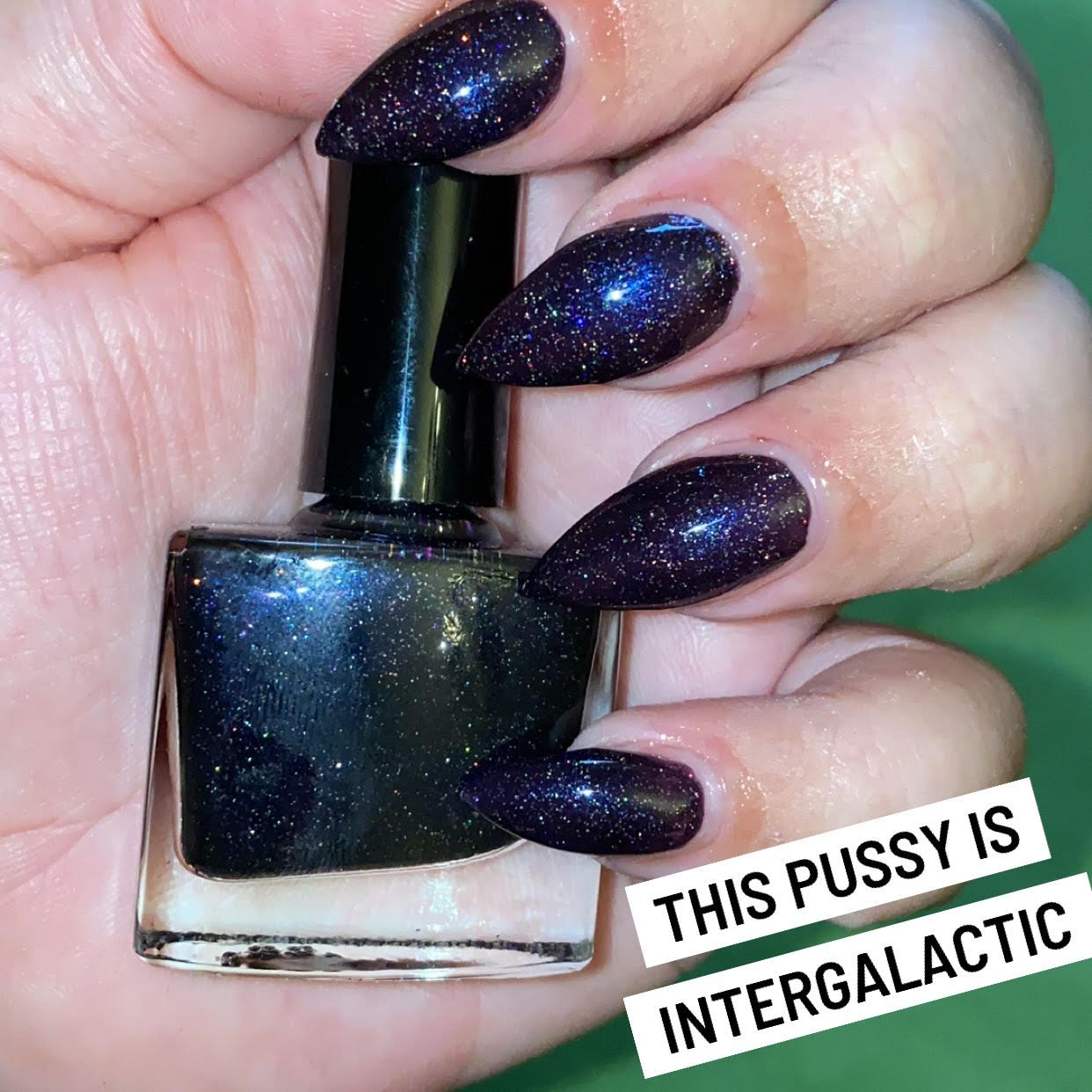 Radioactive Unicorn Intergalactic Purple Black Sparkle Nail Polish 10ml