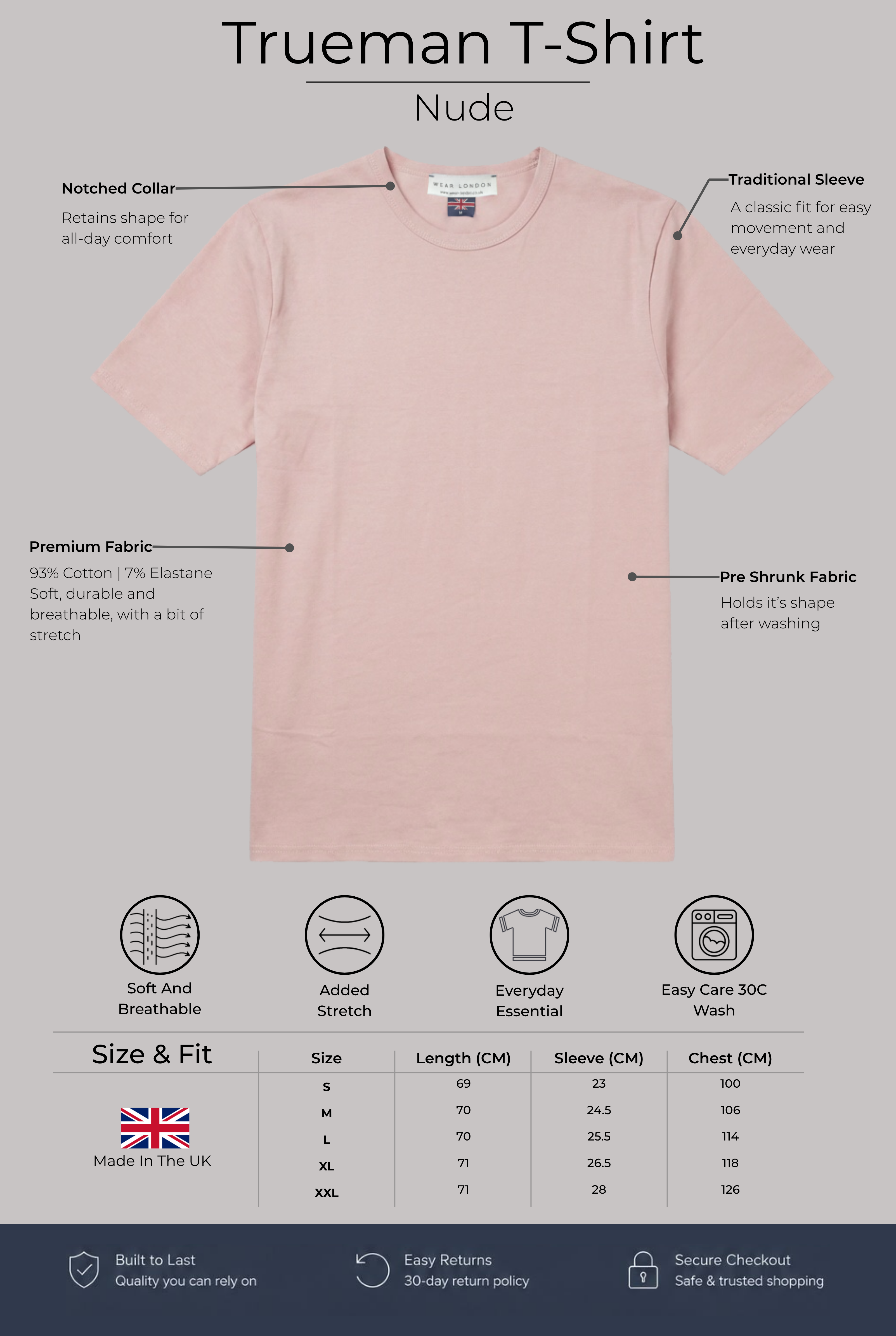 Trueman Regular Fit T-Shirt - Nude