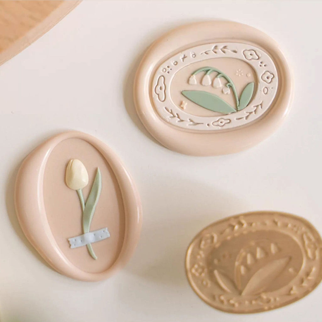 LuLuFun Studio Tulip Wax Seal Stamp – Custom Stationery Crafting Tool