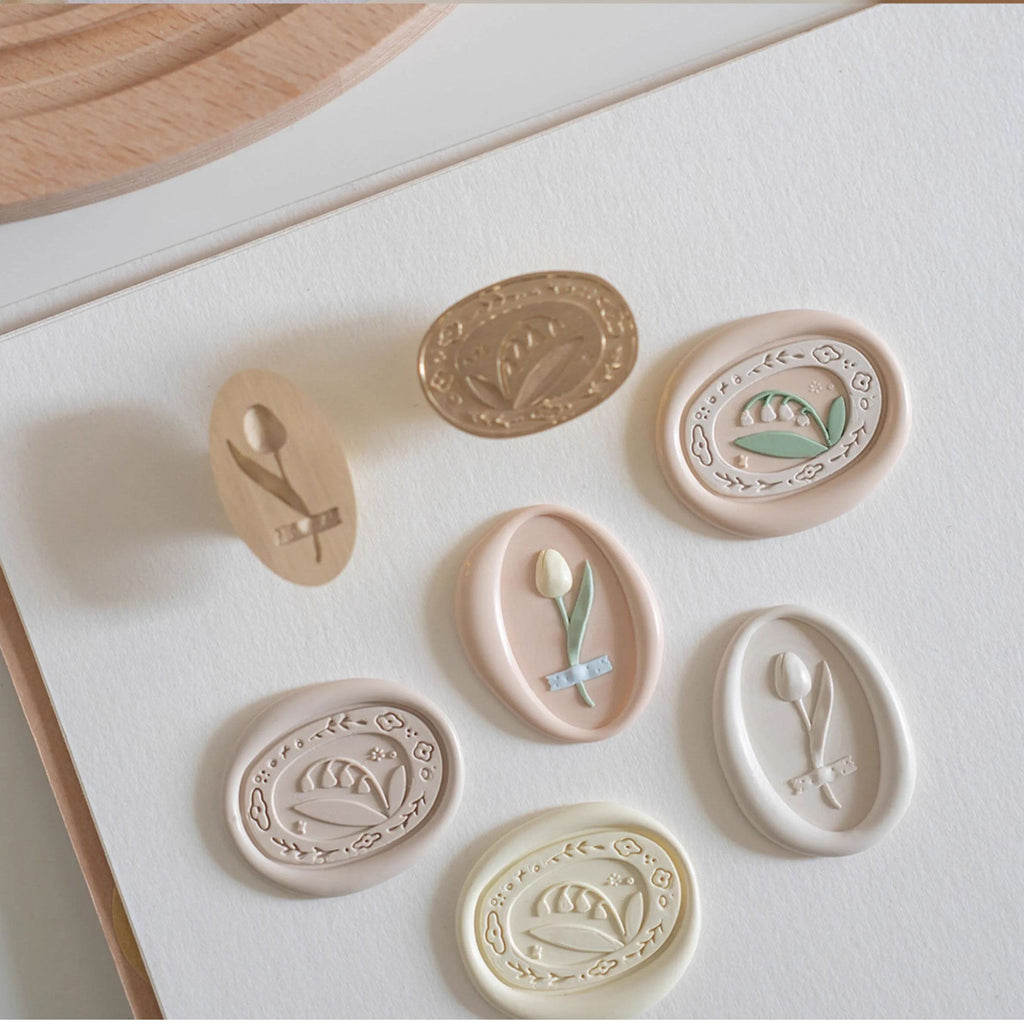 LuLuFun Studio Tulip Wax Seal Stamp – Custom Stationery Crafting Tool