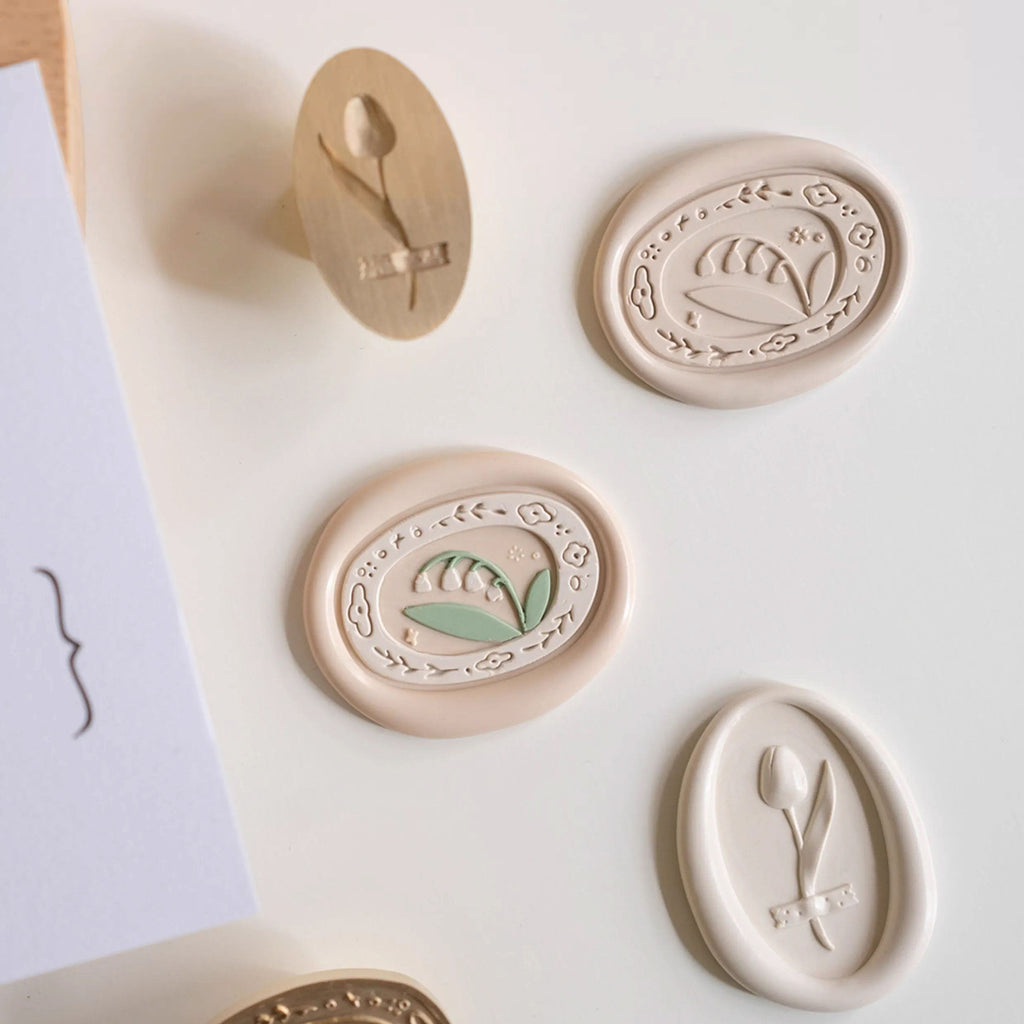 LuLuFun Studio Tulip Wax Seal Stamp – Custom Stationery Crafting Tool