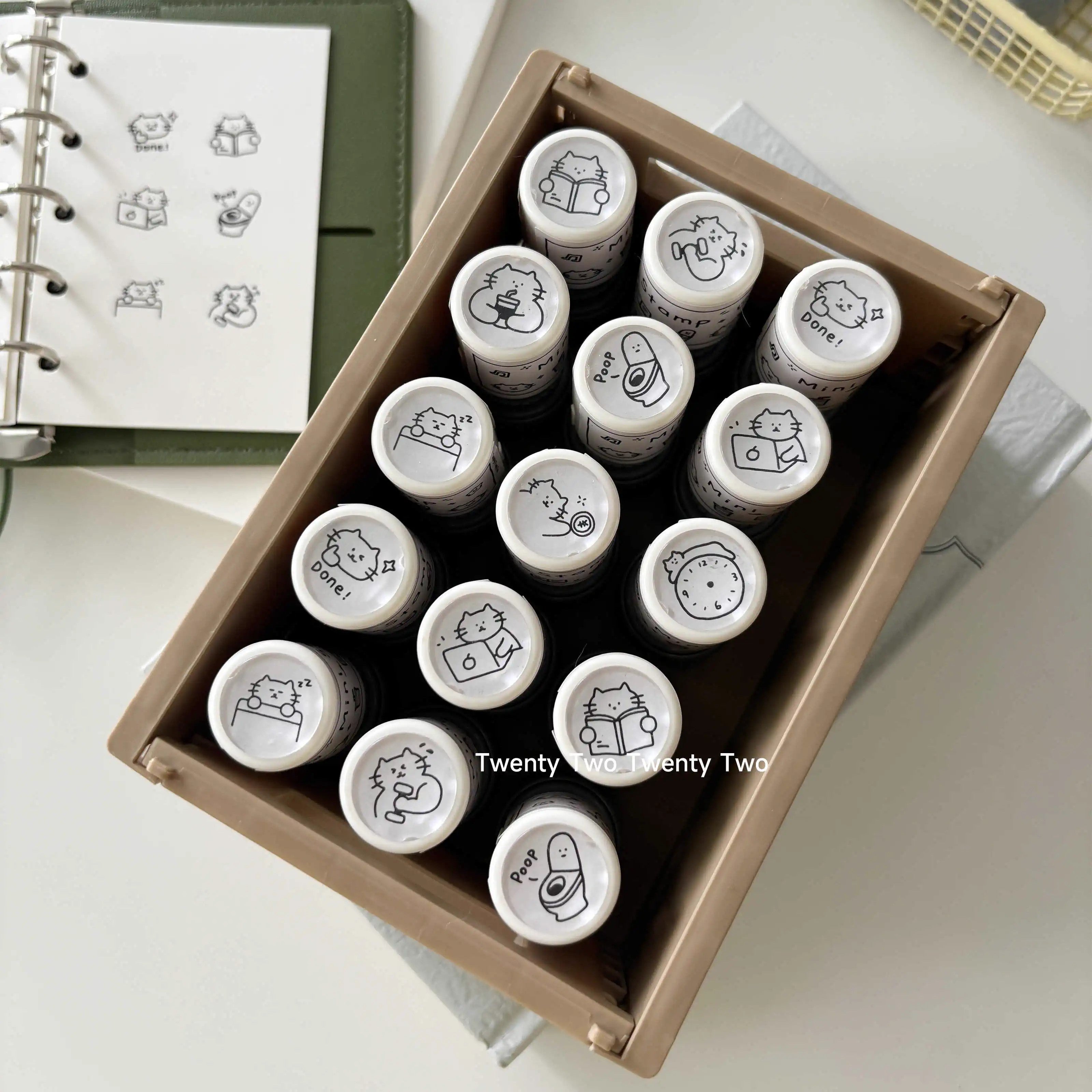 LuLuFun Studio Mini Portable Self-Inking Photosensitive Round Stamp