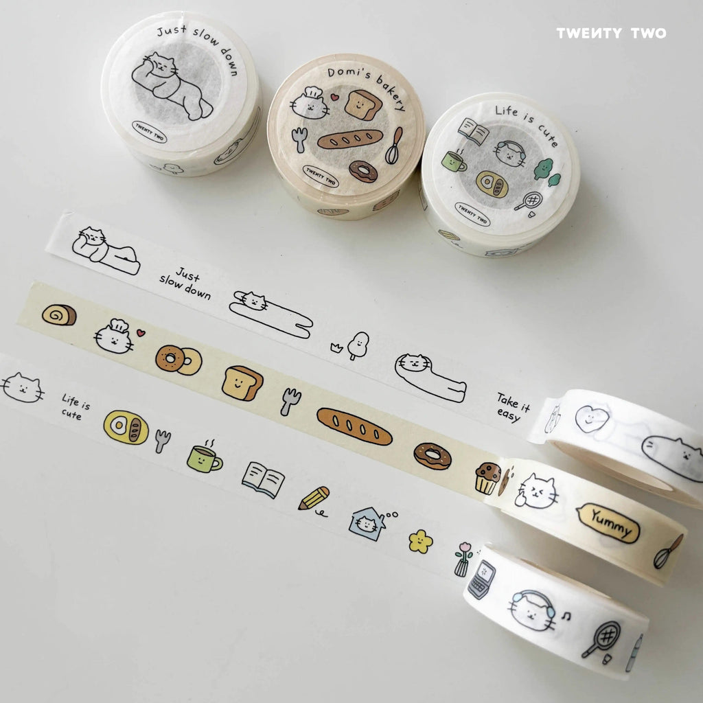 Twenty Two Kitty Washi Tape – 1.5cm x 10m Decorative Crafting Tape