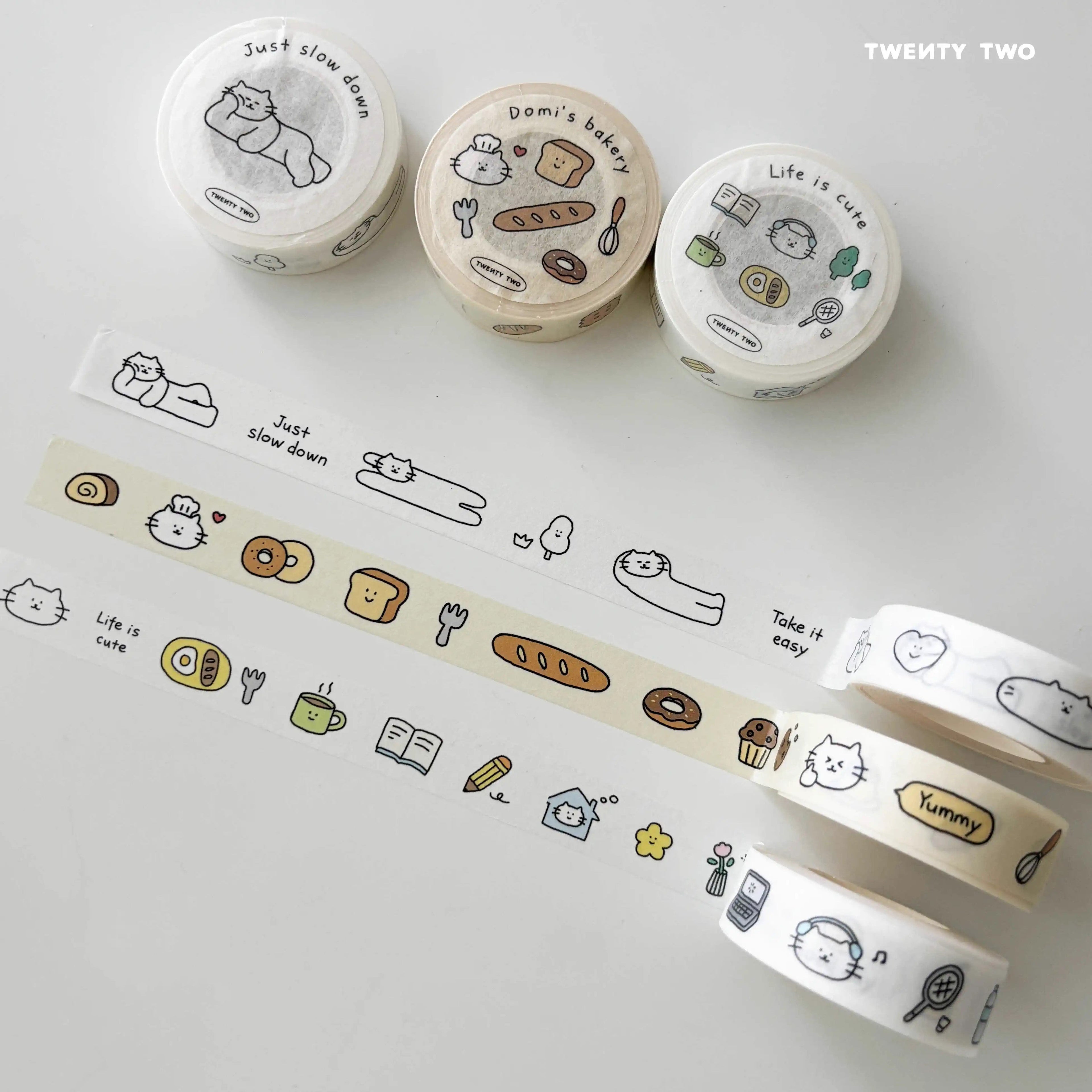 Twenty Two Kitty Washi Tape – 1.5cm x 10m Decorative Crafting Tape