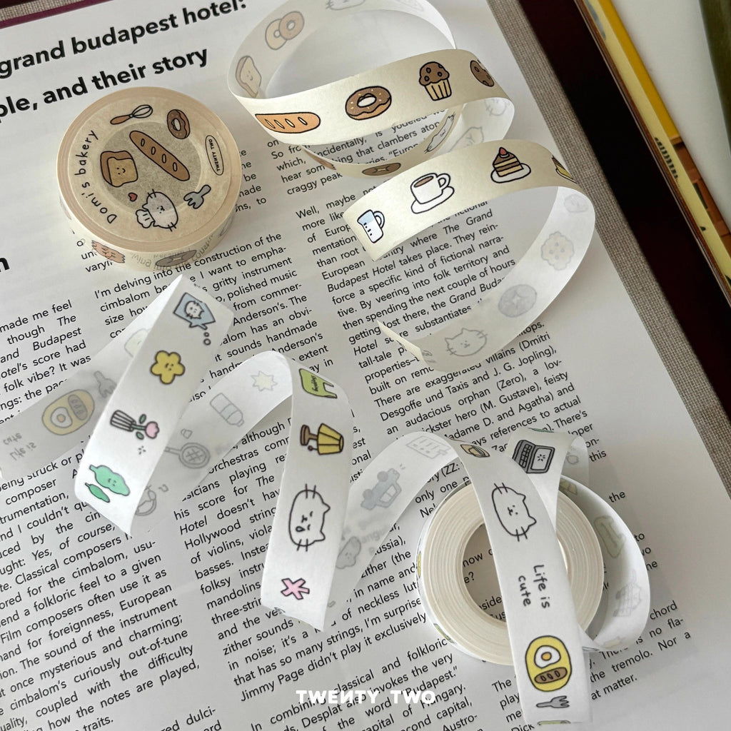 Twenty Two Kitty Washi Tape – 1.5cm x 10m Decorative Crafting Tape