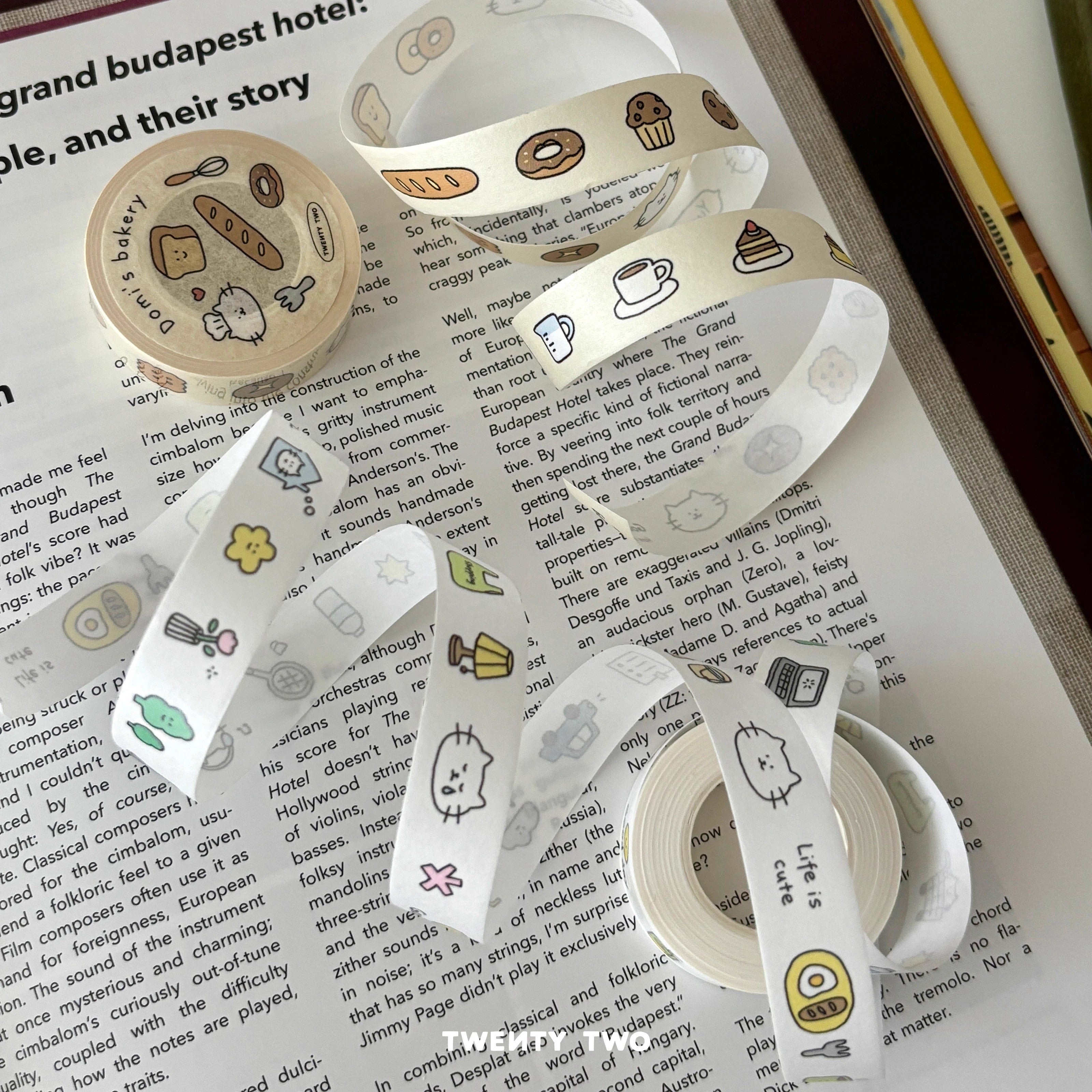 Twenty Two Kitty Washi Tape – 1.5cm x 10m Decorative Crafting Tape