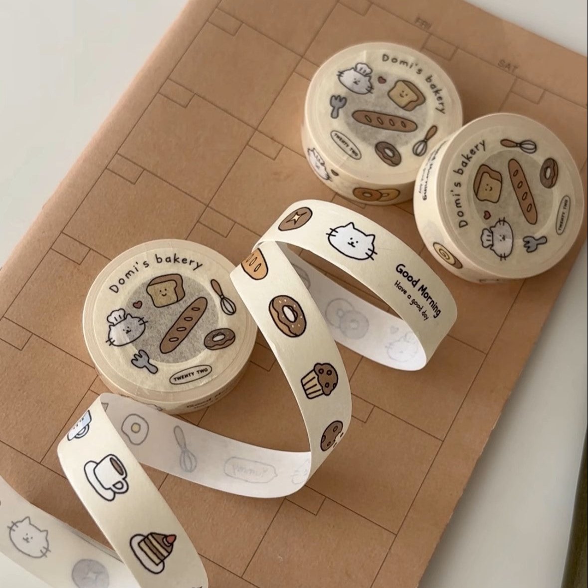 Twenty Two Kitty Washi Tape – 1.5cm x 10m Decorative Crafting Tape