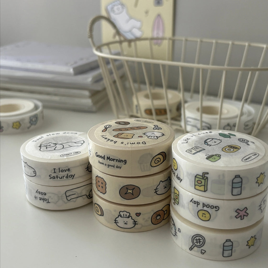 Twenty Two Kitty Washi Tape – 1.5cm x 10m Decorative Crafting Tape
