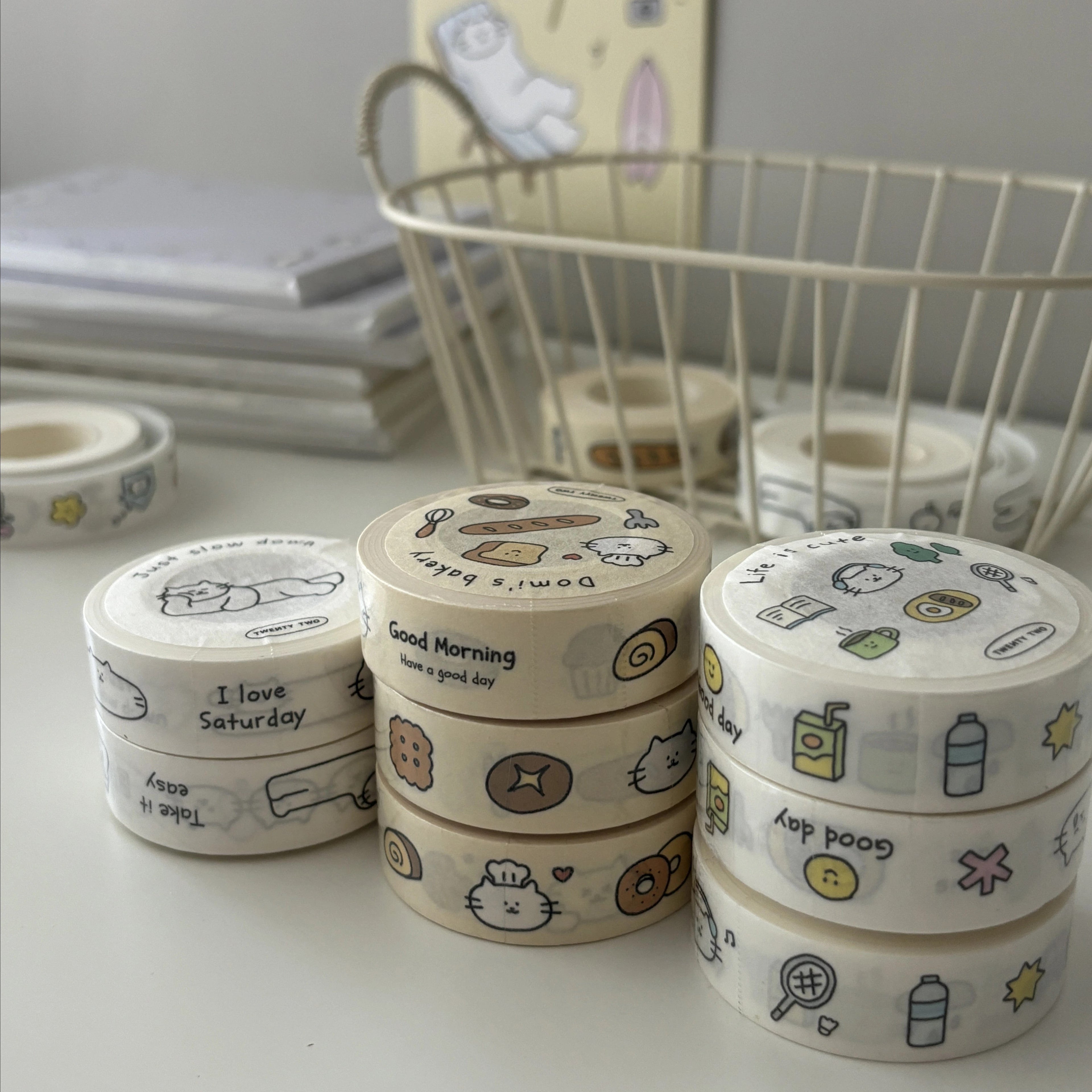 Twenty Two Kitty Washi Tape – 1.5cm x 10m Decorative Crafting Tape