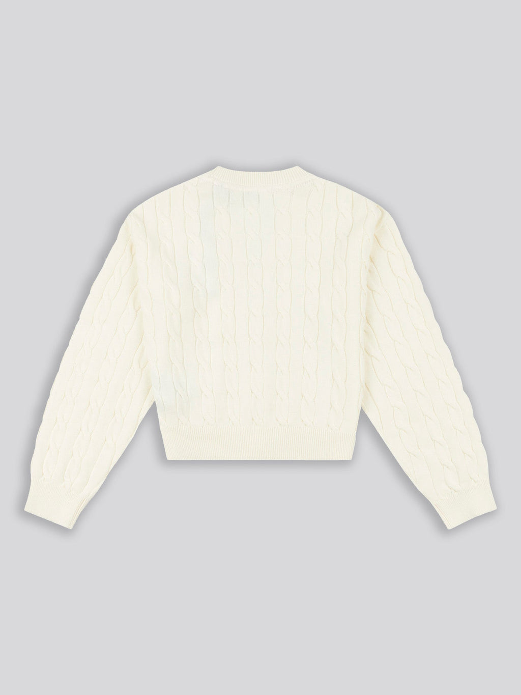 Girls Cable Knit Cardigan Egret
