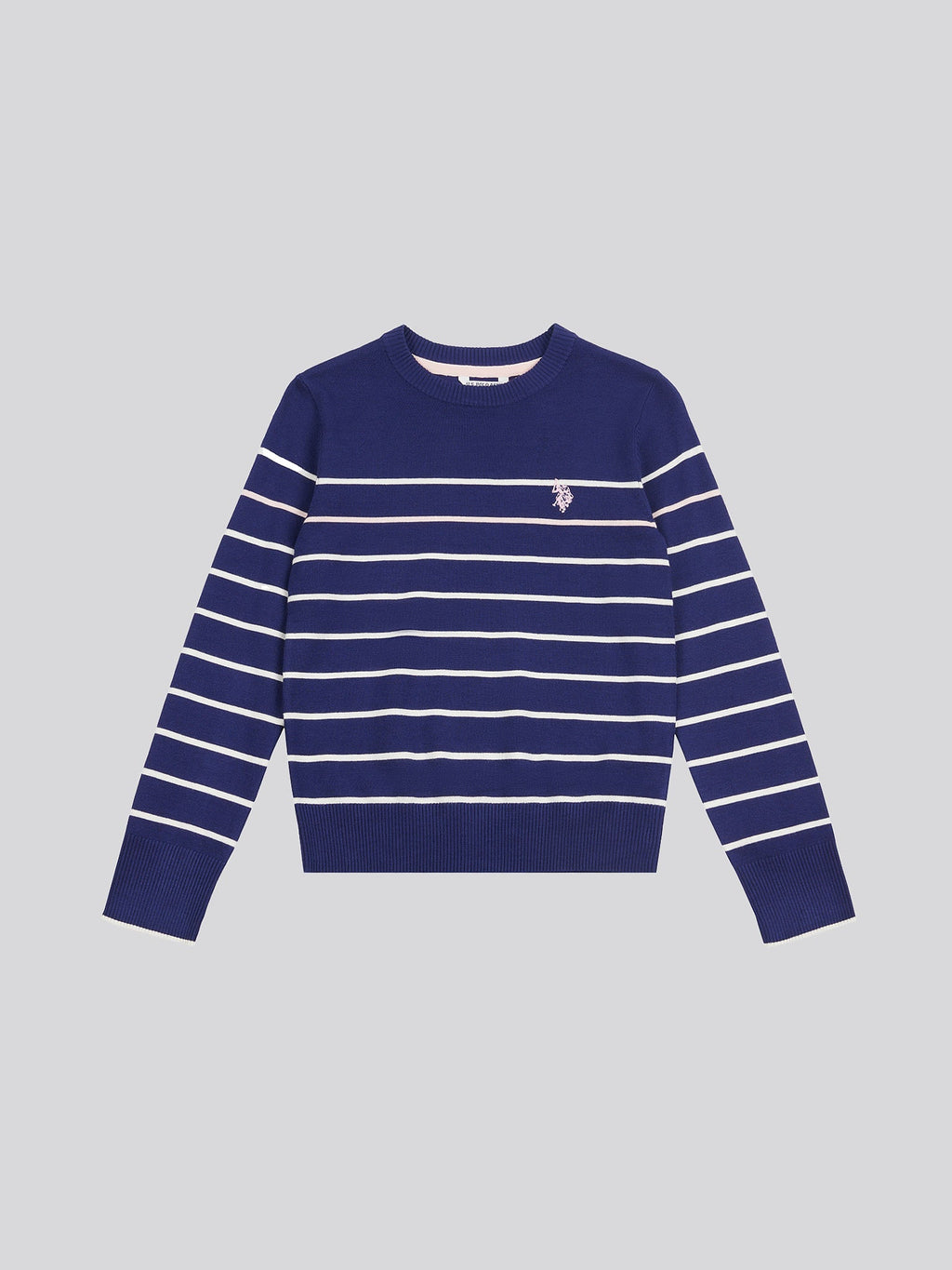Stripe Crew Jumper Midnight Blue