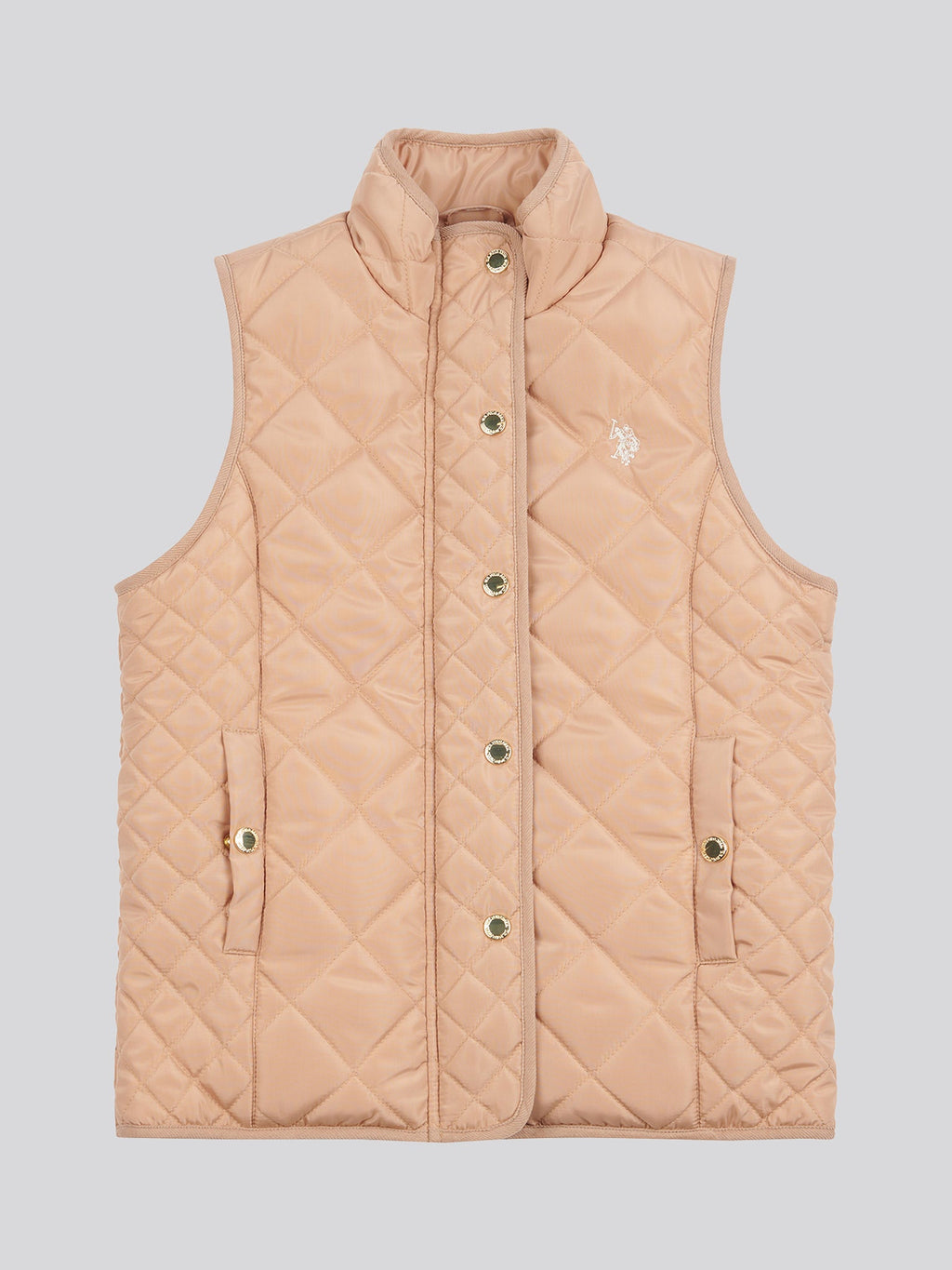 Girls Lightweight Quilted Gilet in Cuban Sand