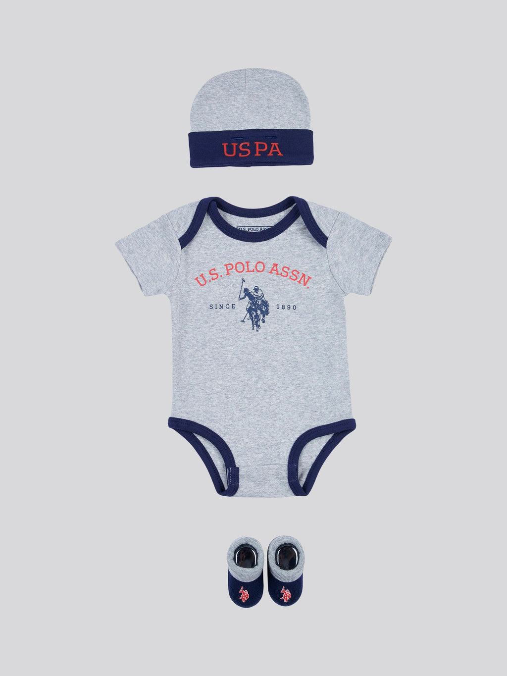 Baby 3 Piece Boxed Gifting Set in Light Grey Marl