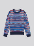 Boys Intarsia Knit Jumper in Classic Blue