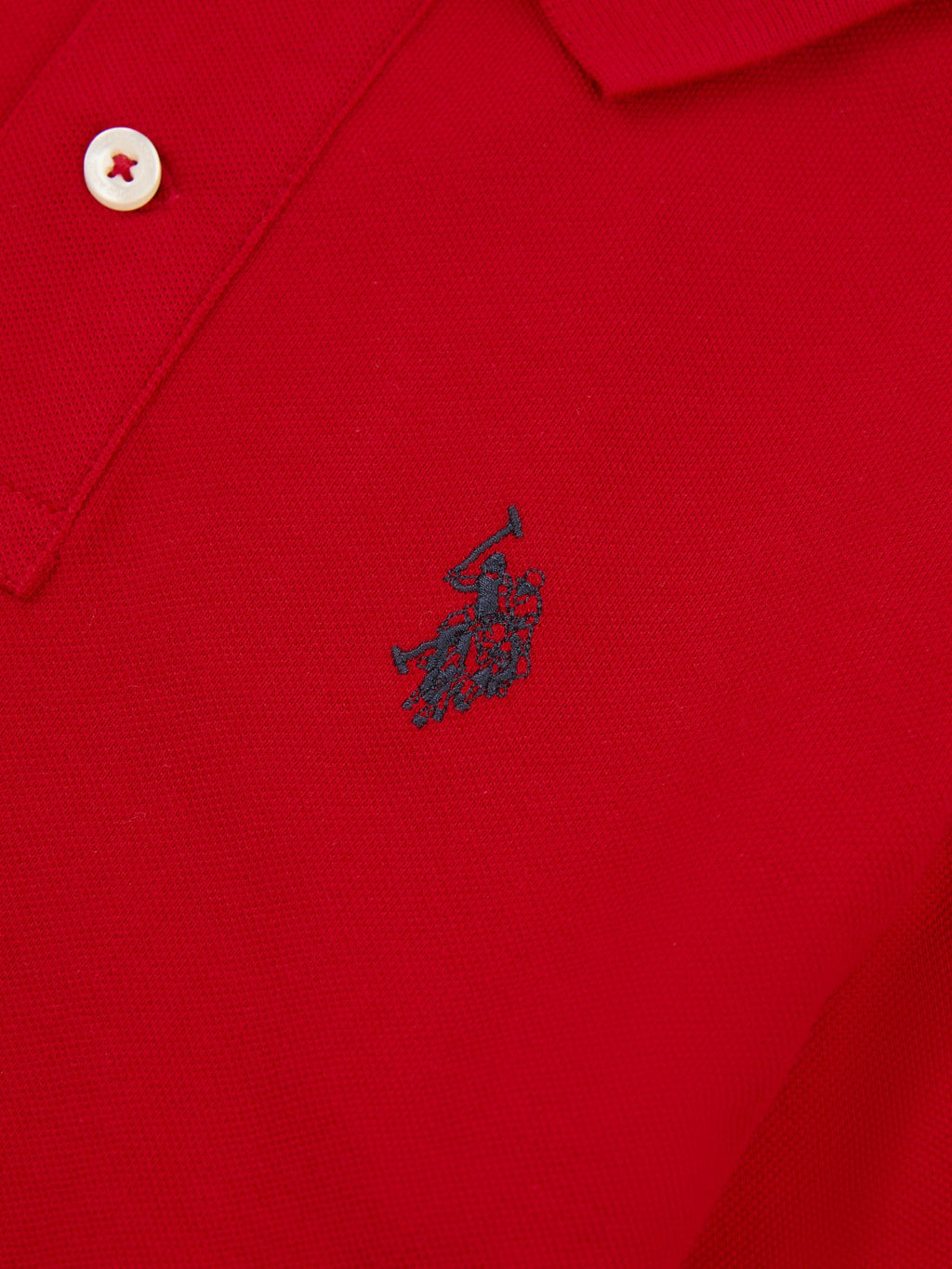 Boys Double Horsemen Polo Shirt in Haute Red