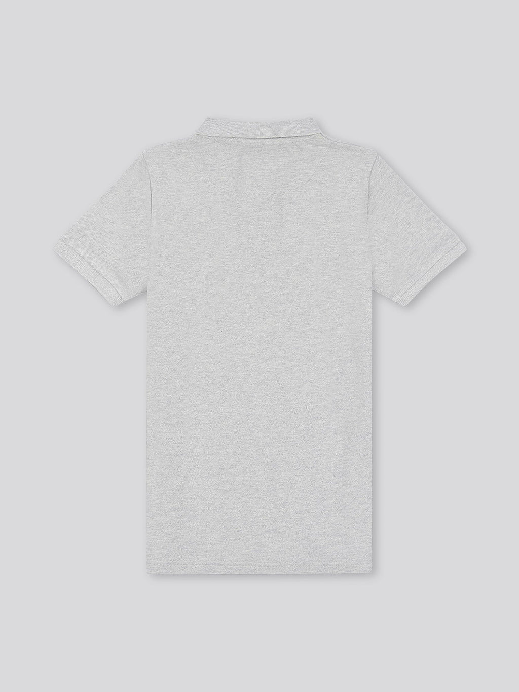 Boys Double Horsemen Polo Shirt in Mid Grey Marl