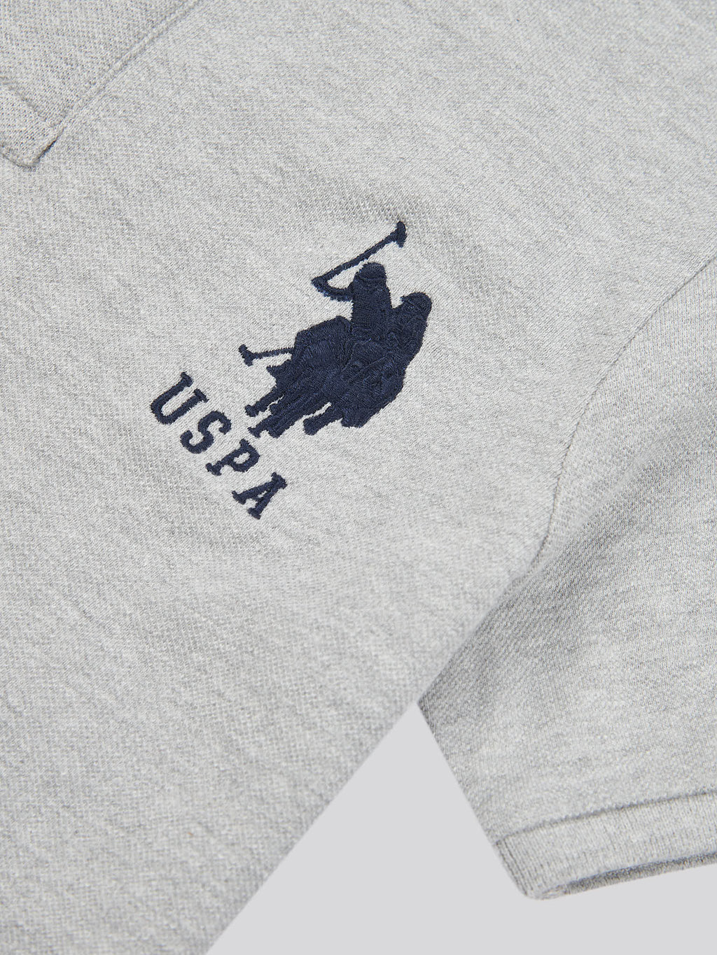 Boys Player 3 Polo Shirt in Mid Grey Marl