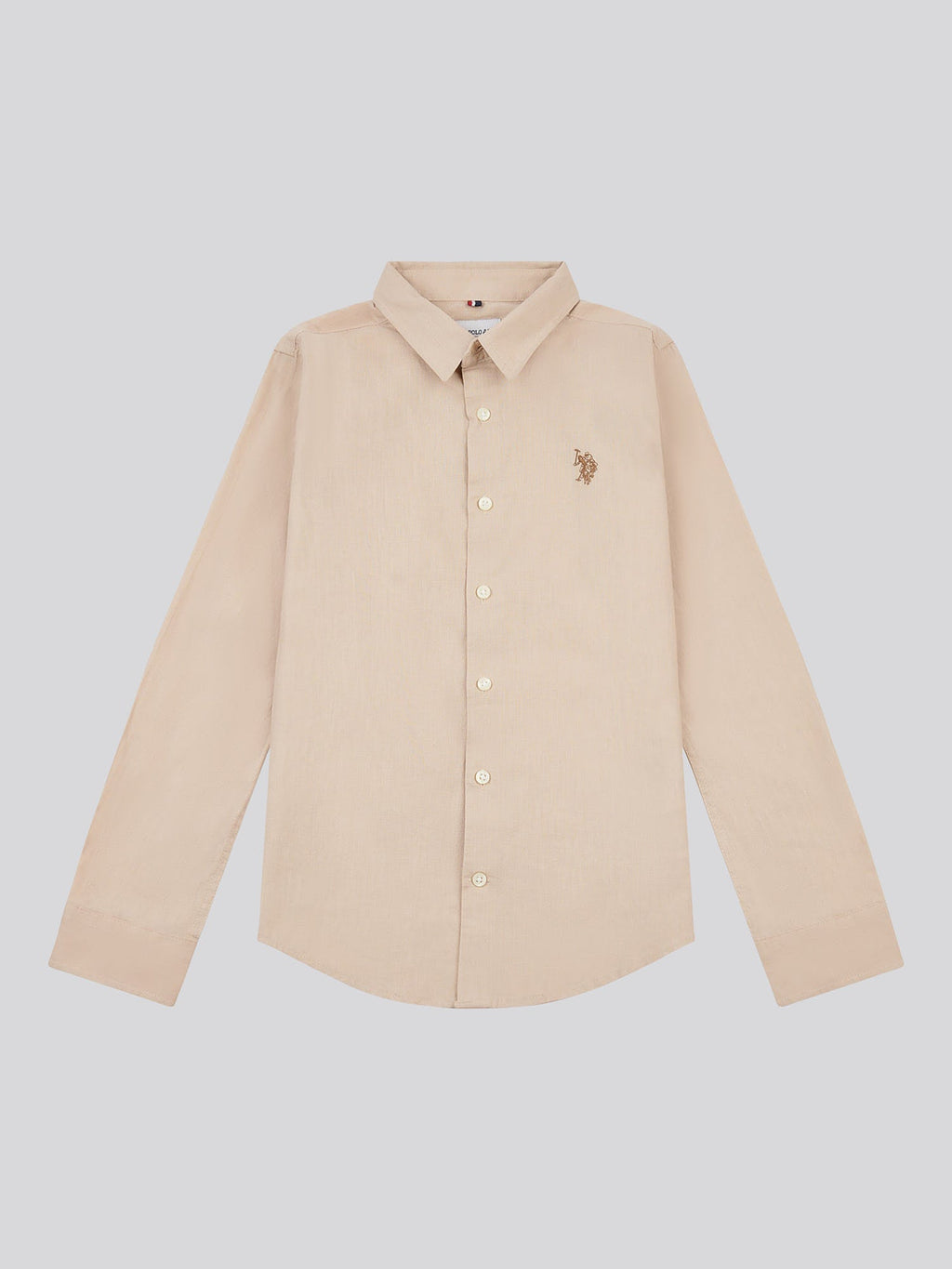 Boys Linen Blend Shirt in Doeskin