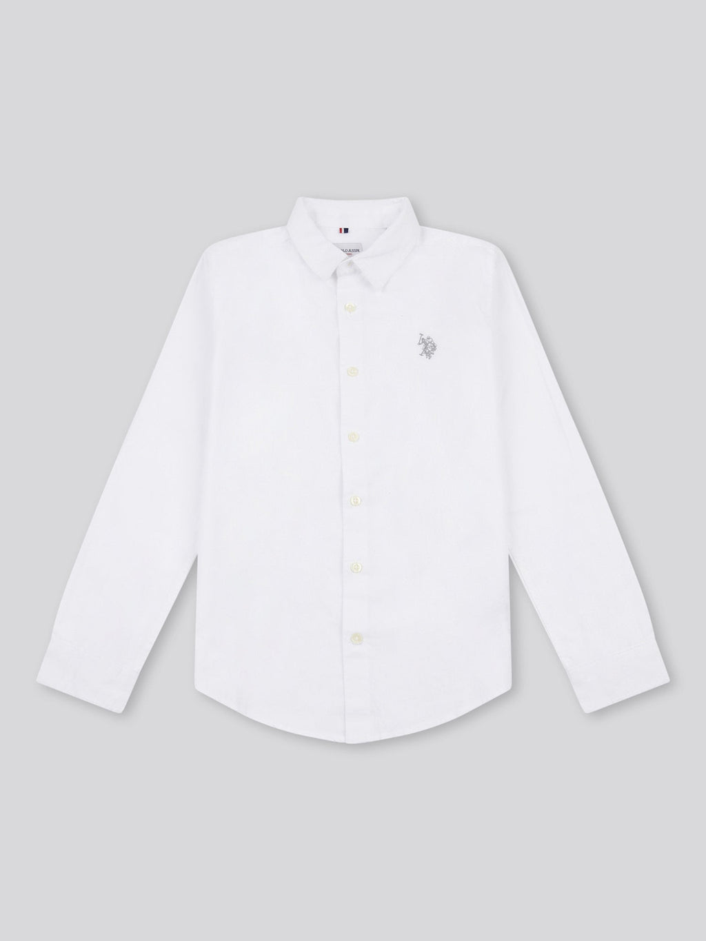 Boys Linen Blend Shirt in Bright White / Harbour Mist
