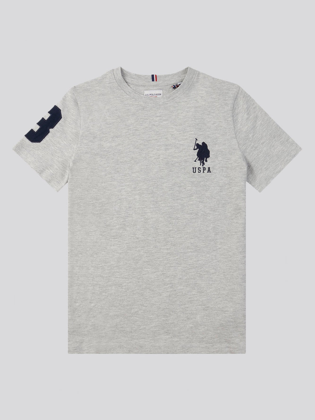 Boys Player 3 T-Shirt in Mid Grey Marl