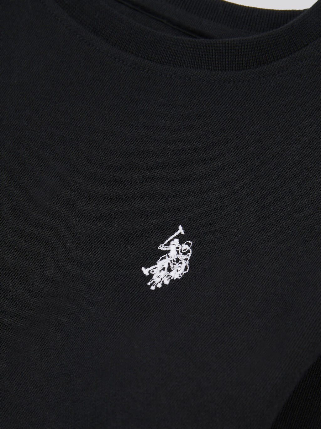 Boys Double Horsemen Crew in Black Bright White DHM