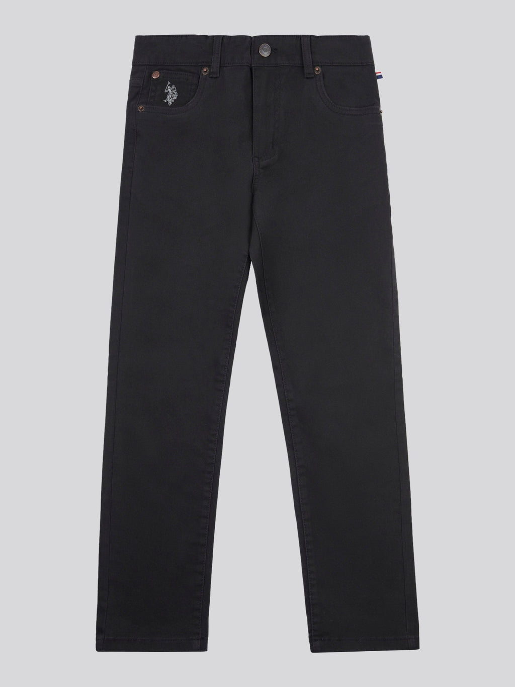 Boys Core 5 Pocket Trouser in Black Bright White DHM