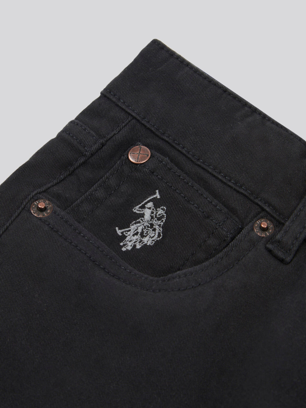 Boys Core 5 Pocket Trouser in Black Bright White DHM