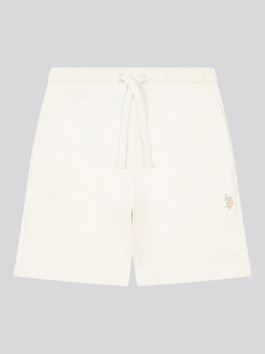 Boys Double Horsemen Sweat Short in Whisper White