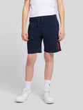 Boys Player 3 Sweat Short in Dark Sapphire Navy / Haute Red DHM