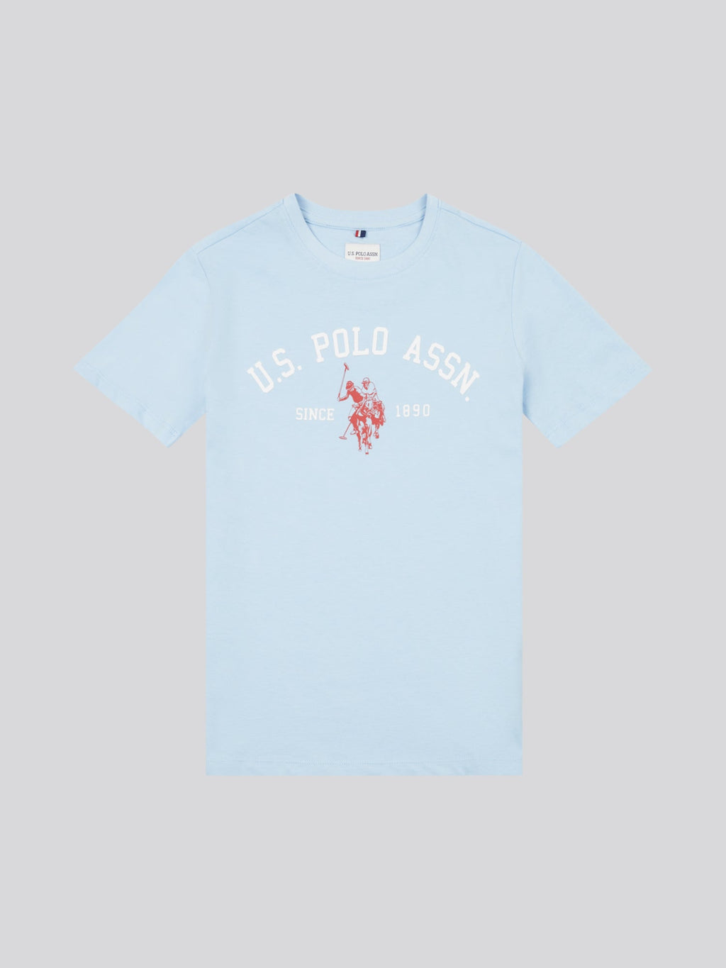 Boys Signature Arch Print T-Shirt in Chambray Blue