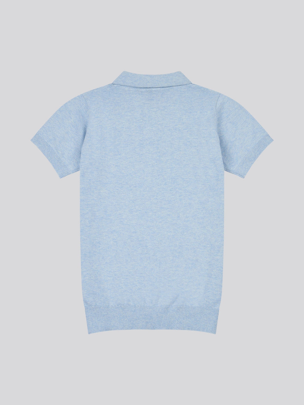 Boys Combed Cotton Polo Shirt in Parisian Blue Marl