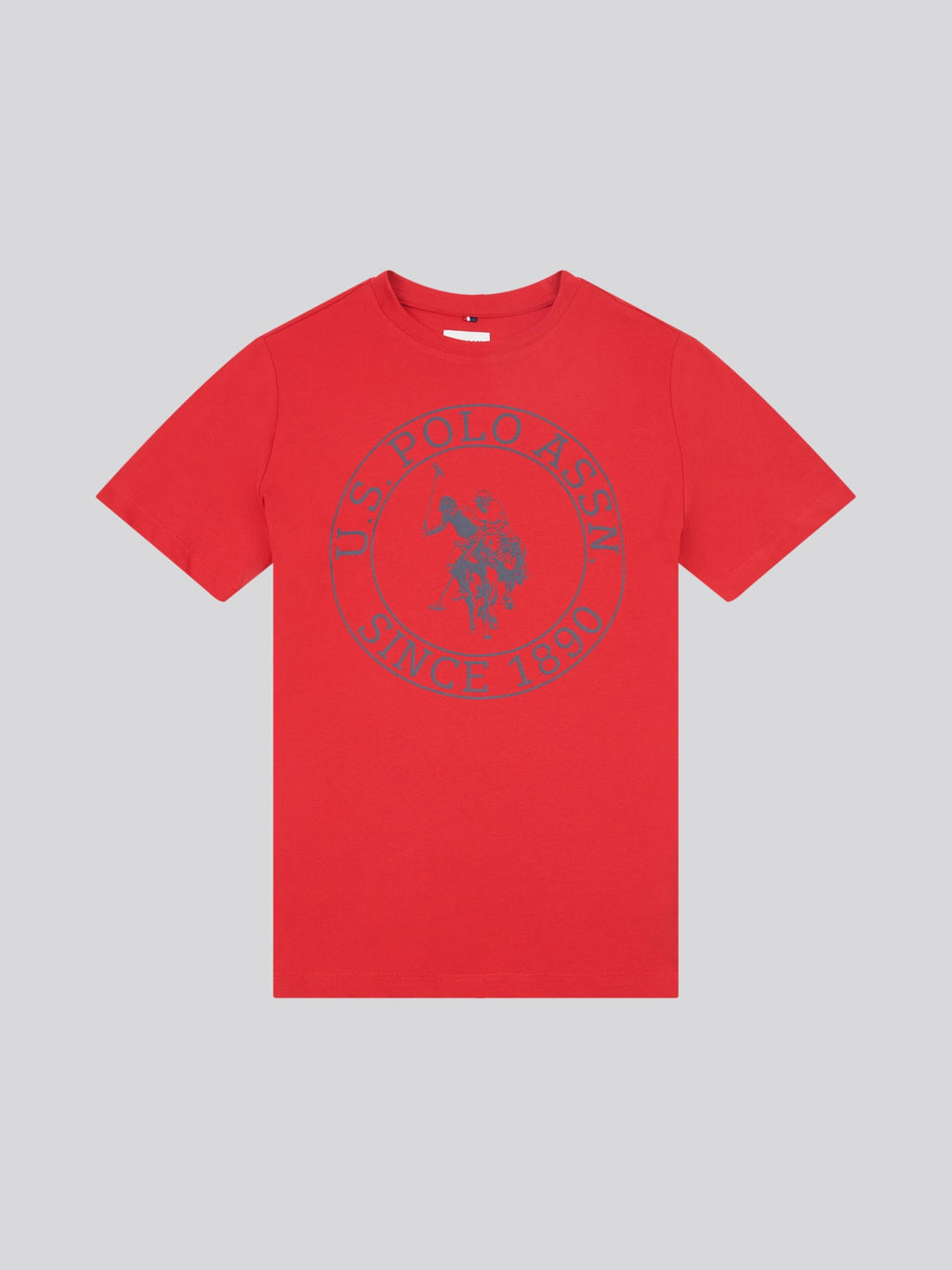 Boys USPA Circle Print T-Shirt in Haute Red