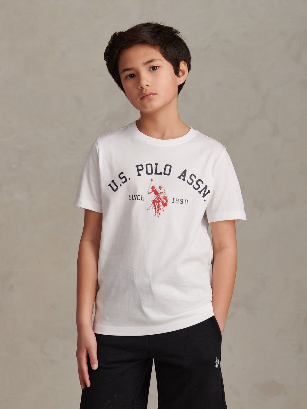 Boys Signature Arch Print T-Shirt Bright White