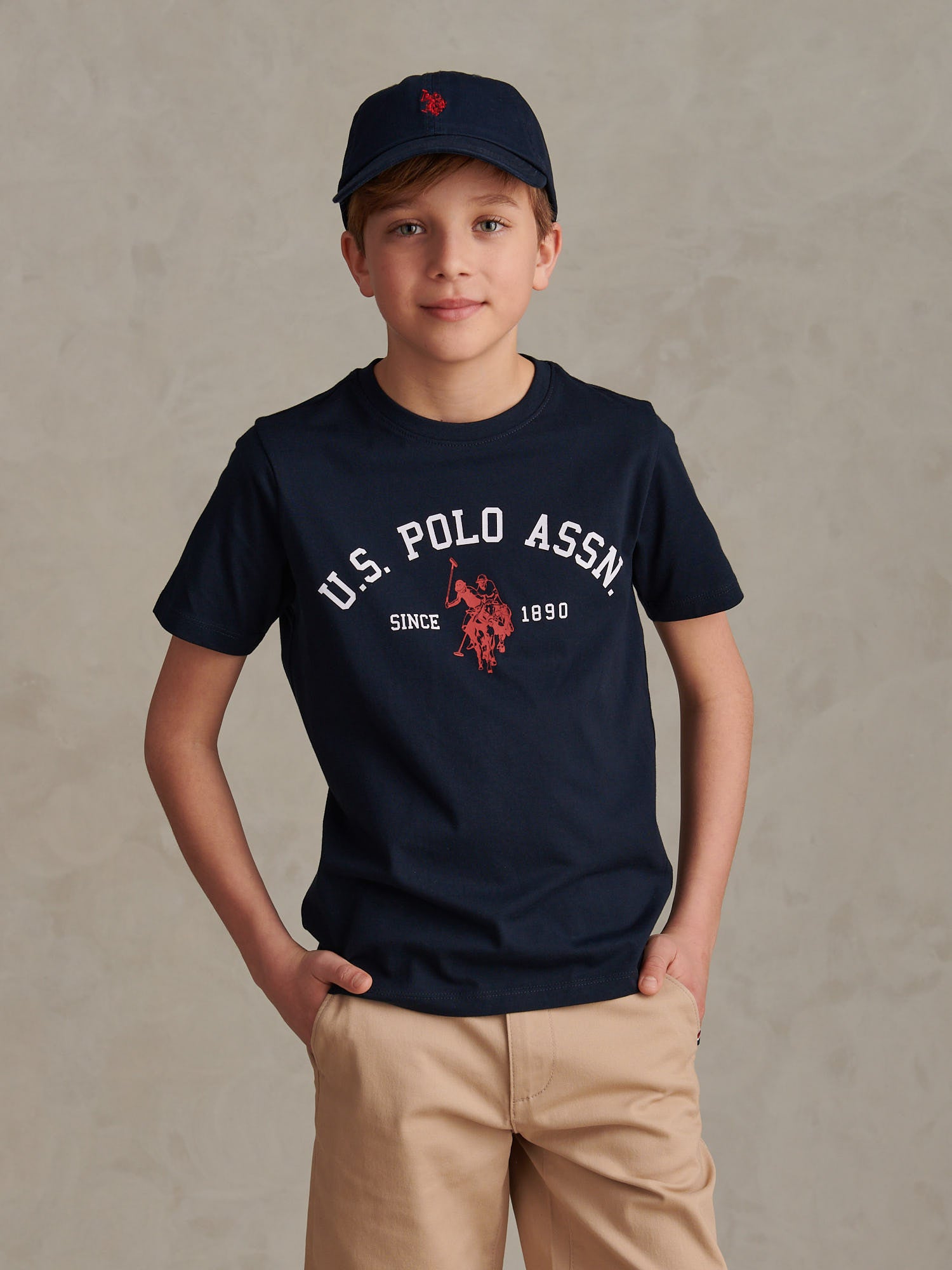 Boys Signature Arch Print T-Shirt Dark Sapphire Navy