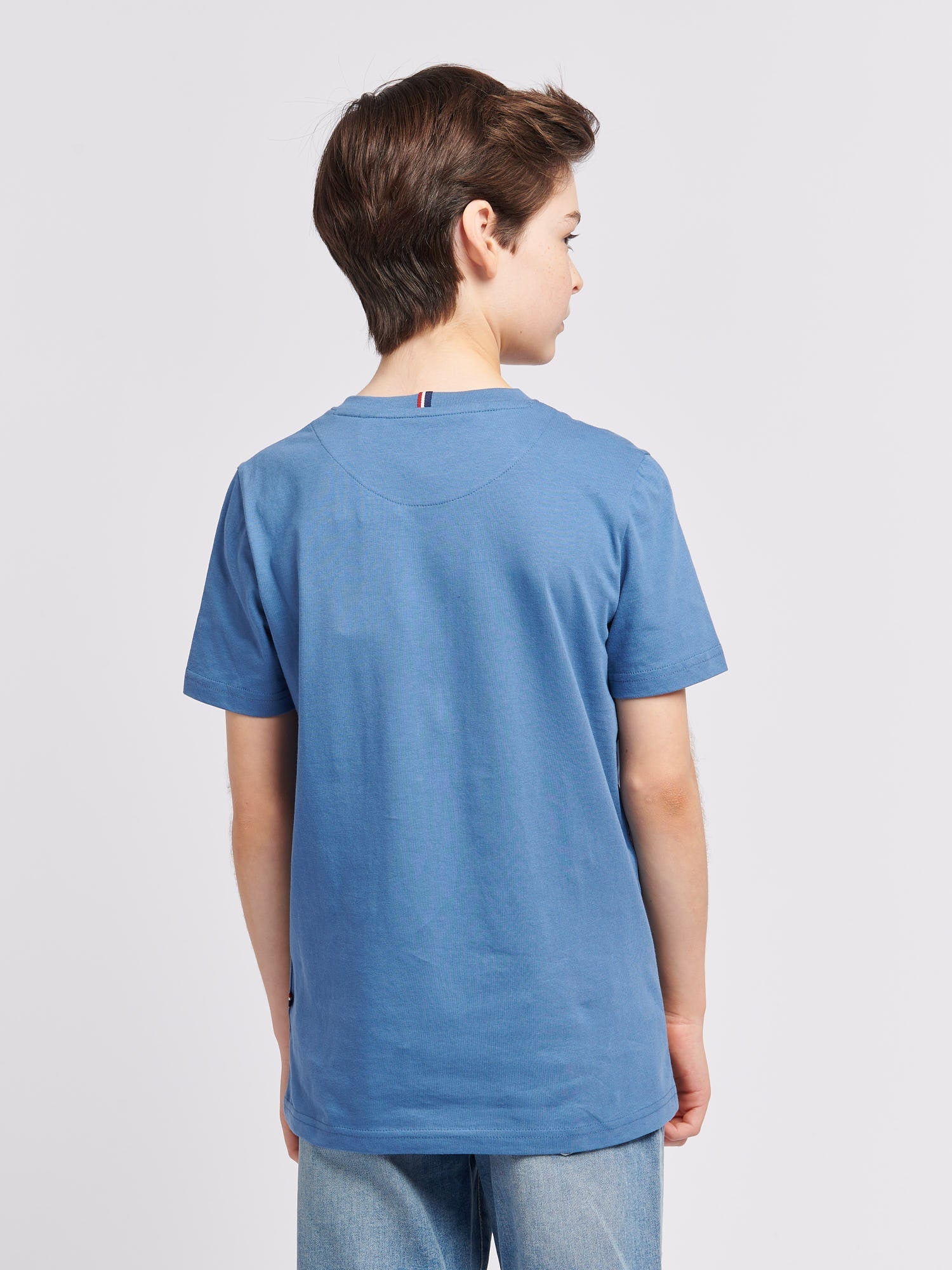 Boys Texture Double Horsemen T-Shirt Blue Horizon