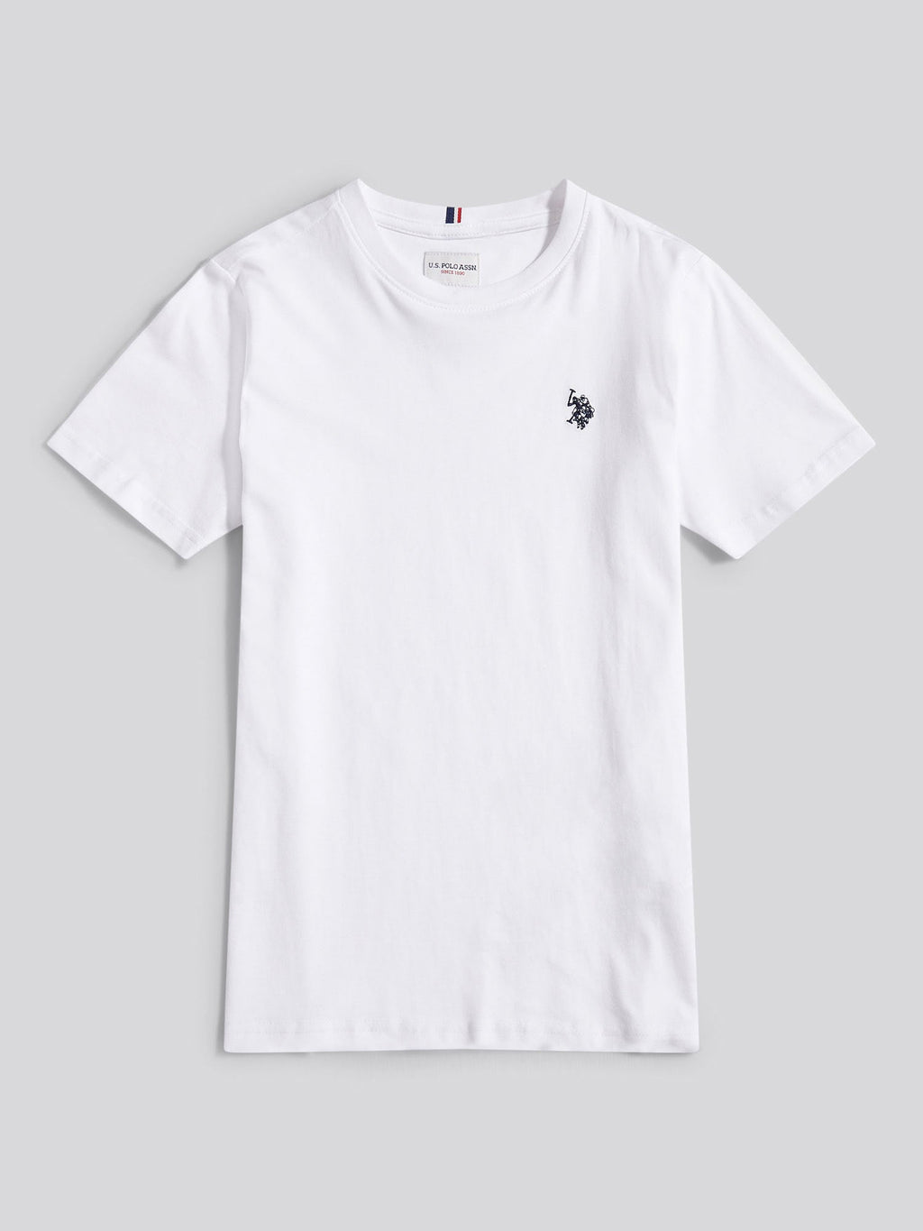 Boys Texture Double Horsemen T-Shirt White / Dark Sapphire Navy DHM