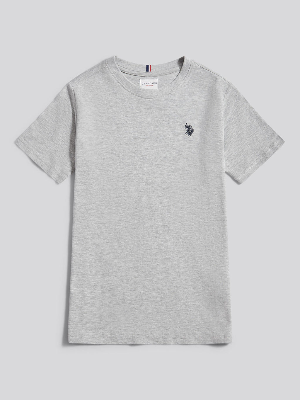 Boys Texture Double Horsemen T-Shirt Mid Grey Marl