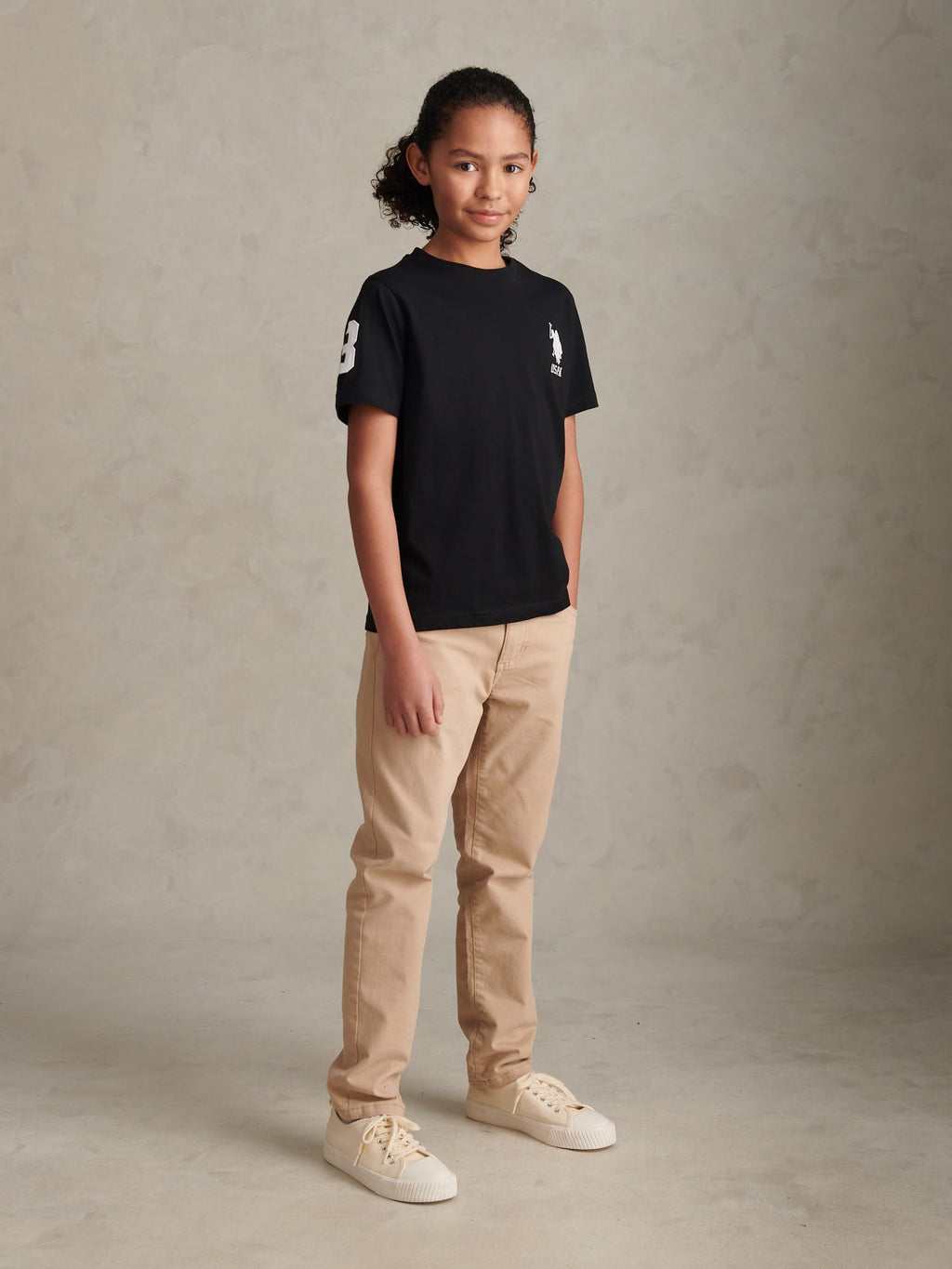Boys Player 3 T-Shirt Black Bright White DHM