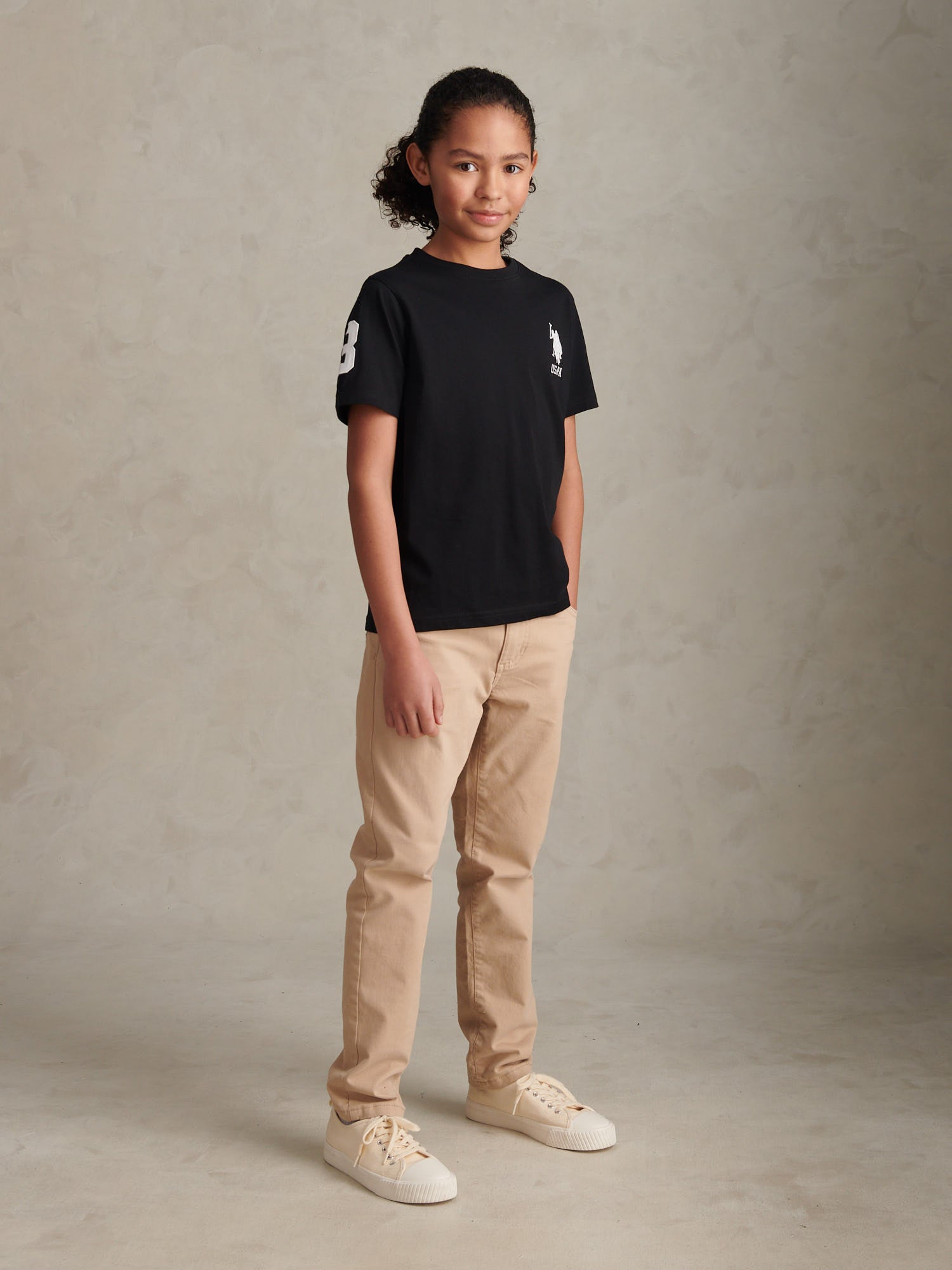 Boys Player 3 T-Shirt Black Bright White DHM