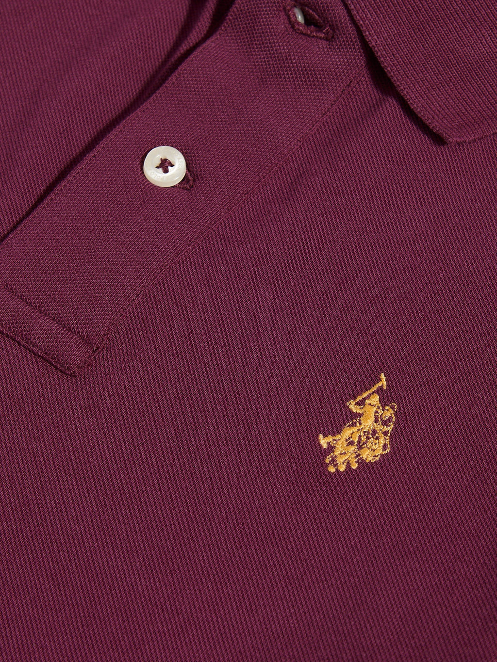 Boys Double Horsemen Polo Shirt Grape Wine