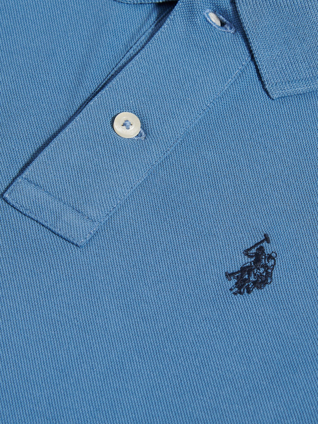 Boys Double Horsemen Polo Shirt Blue Horizon