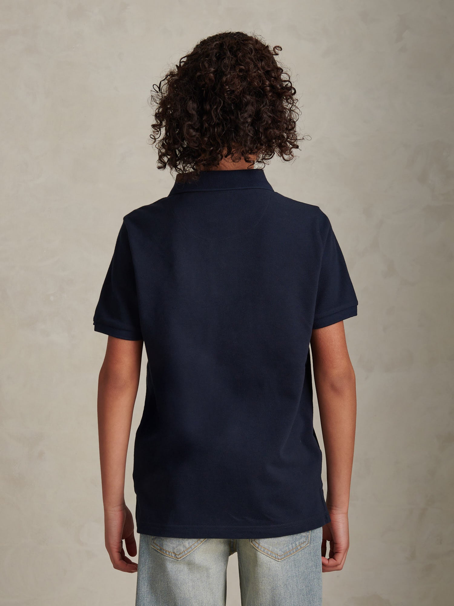 Boys Double Horsemen Polo Shirt Dark Sapphire Navy / Haute Red DHM