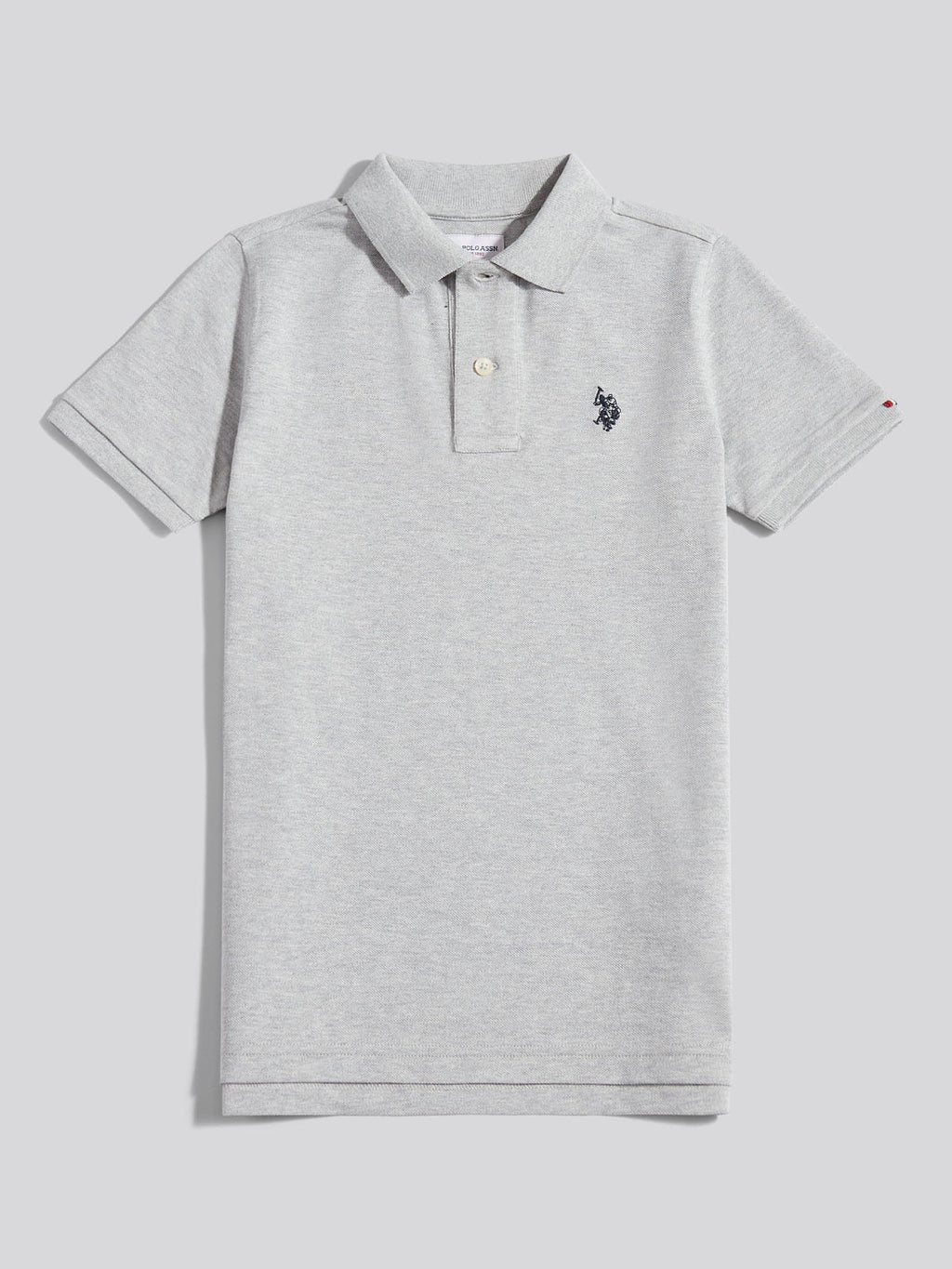 Boys Double Horsemen Polo Shirt Mid Grey Marl