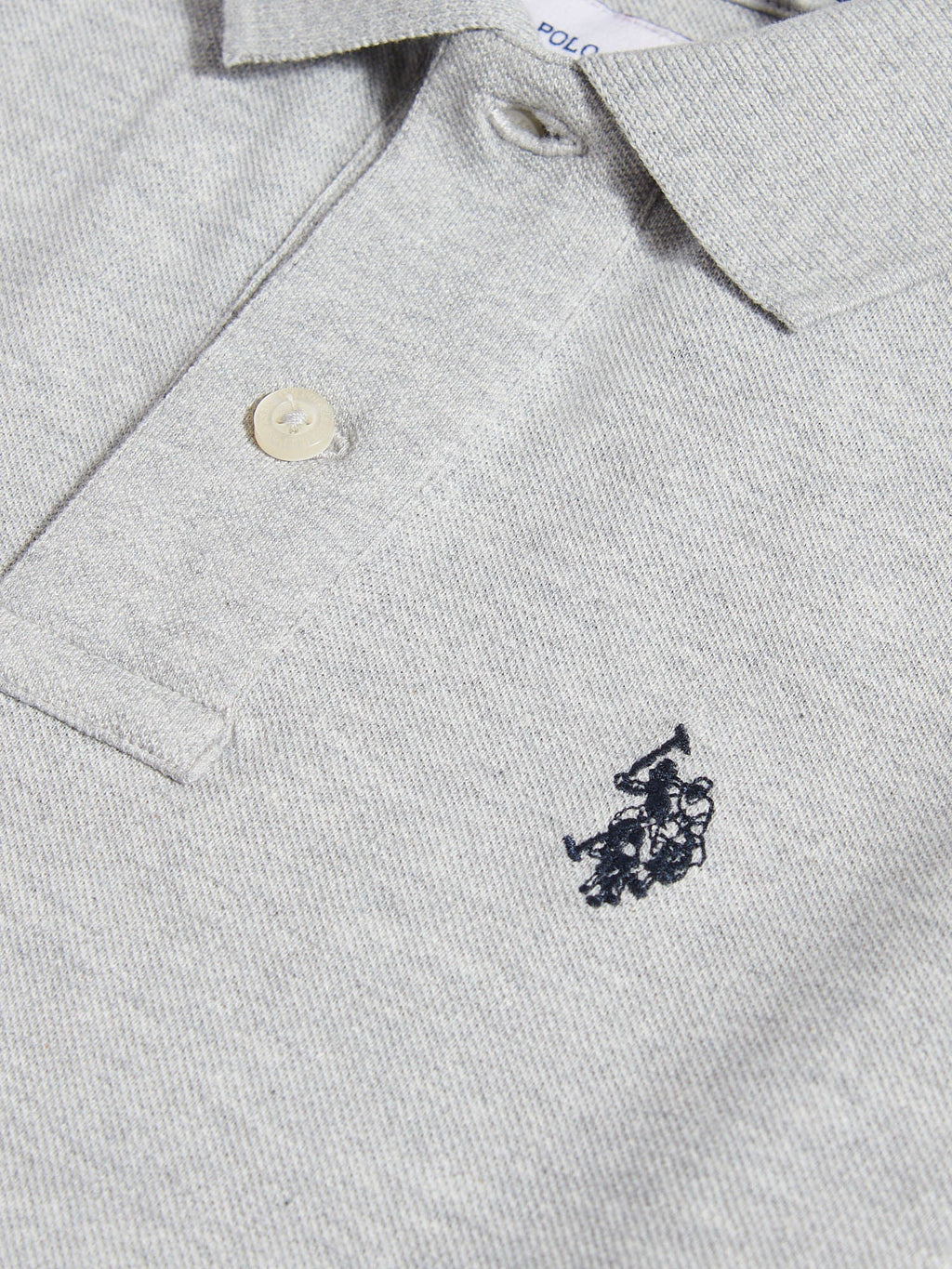 Boys Double Horsemen Polo Shirt Mid Grey Marl
