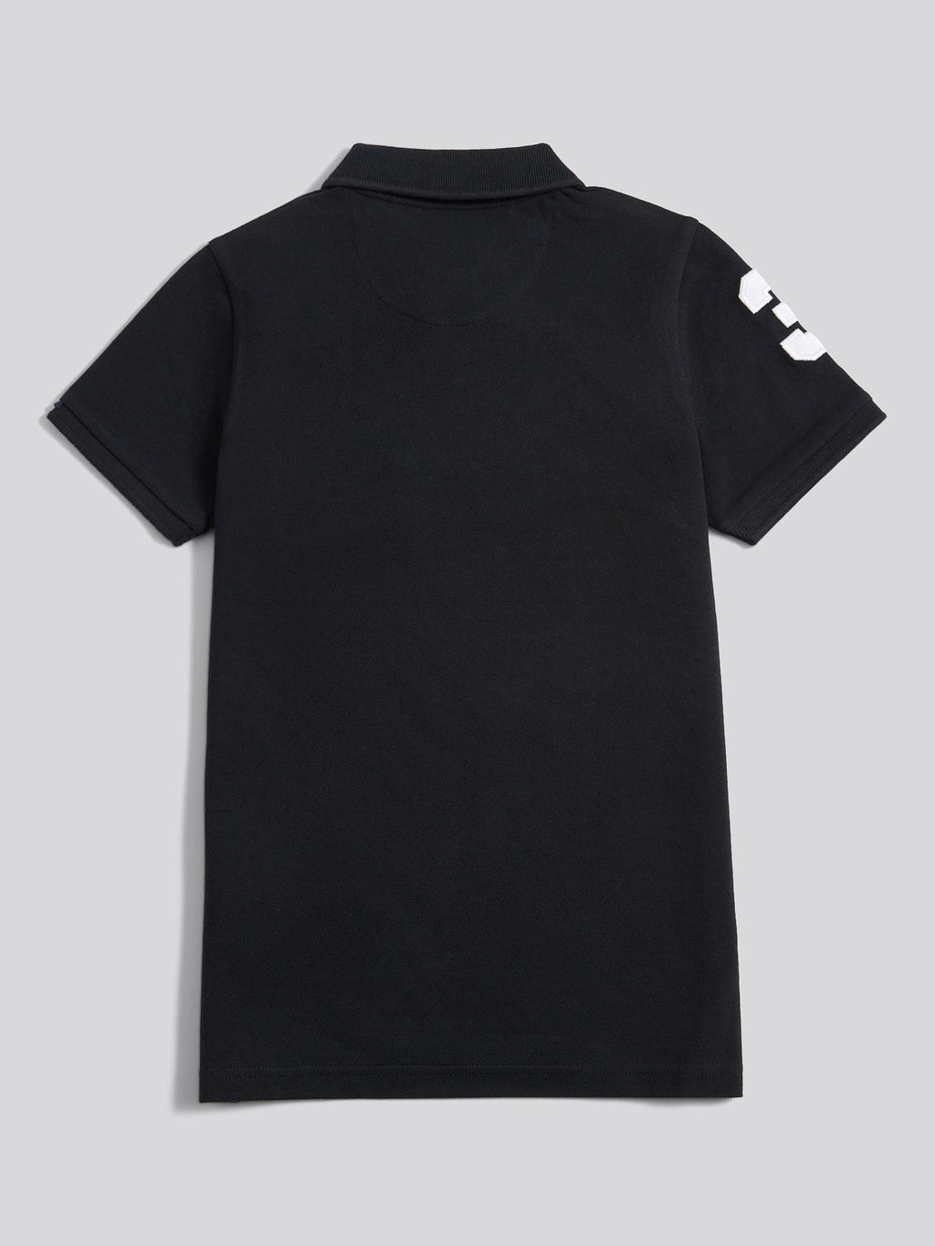 Boys Player 3 Polo Shirt Black Bright White DHM