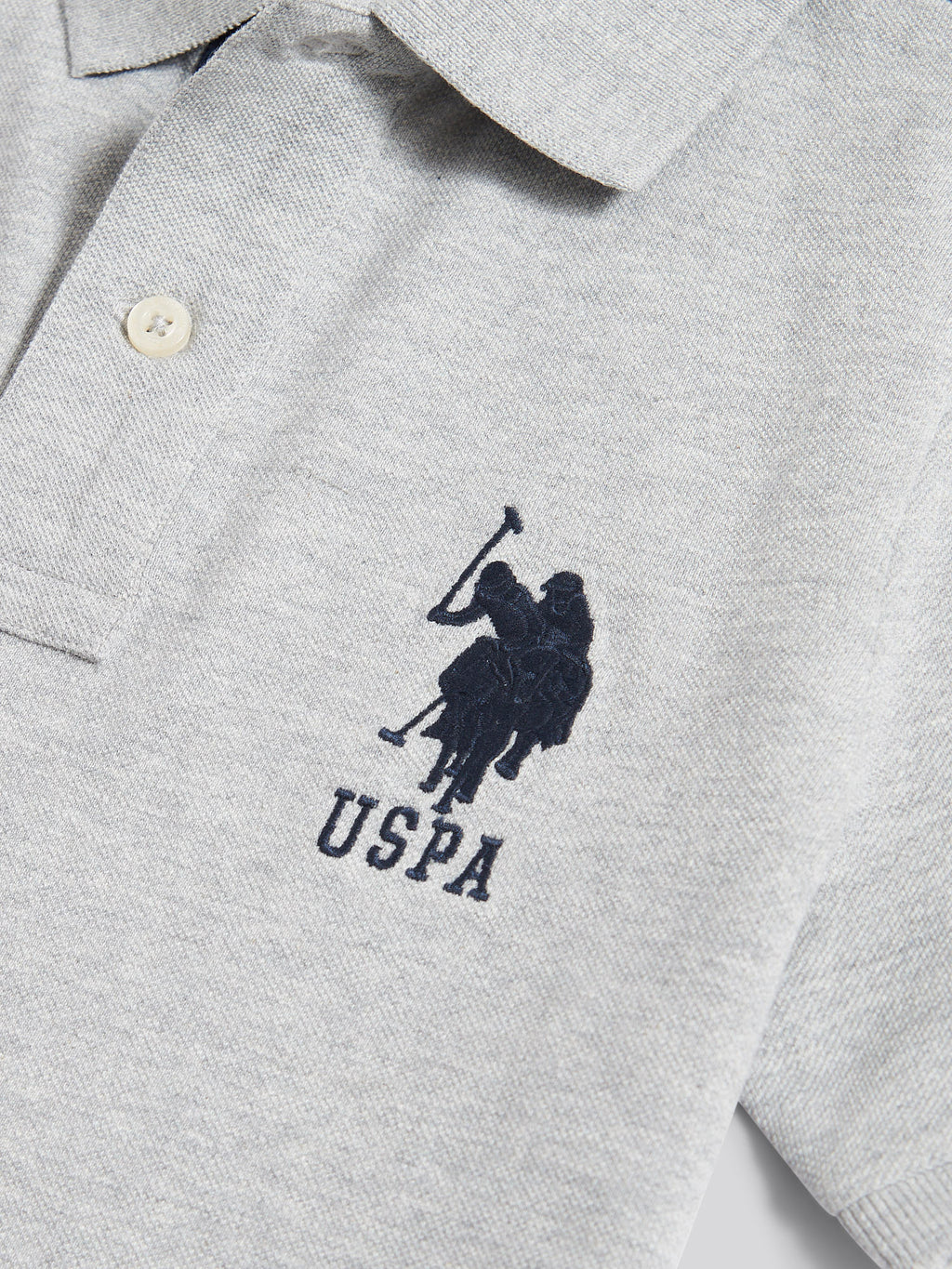 Boys Player 3 Polo Shirt Mid Grey Marl