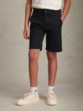 Boys Classic Chino Short Black Bright White DHM