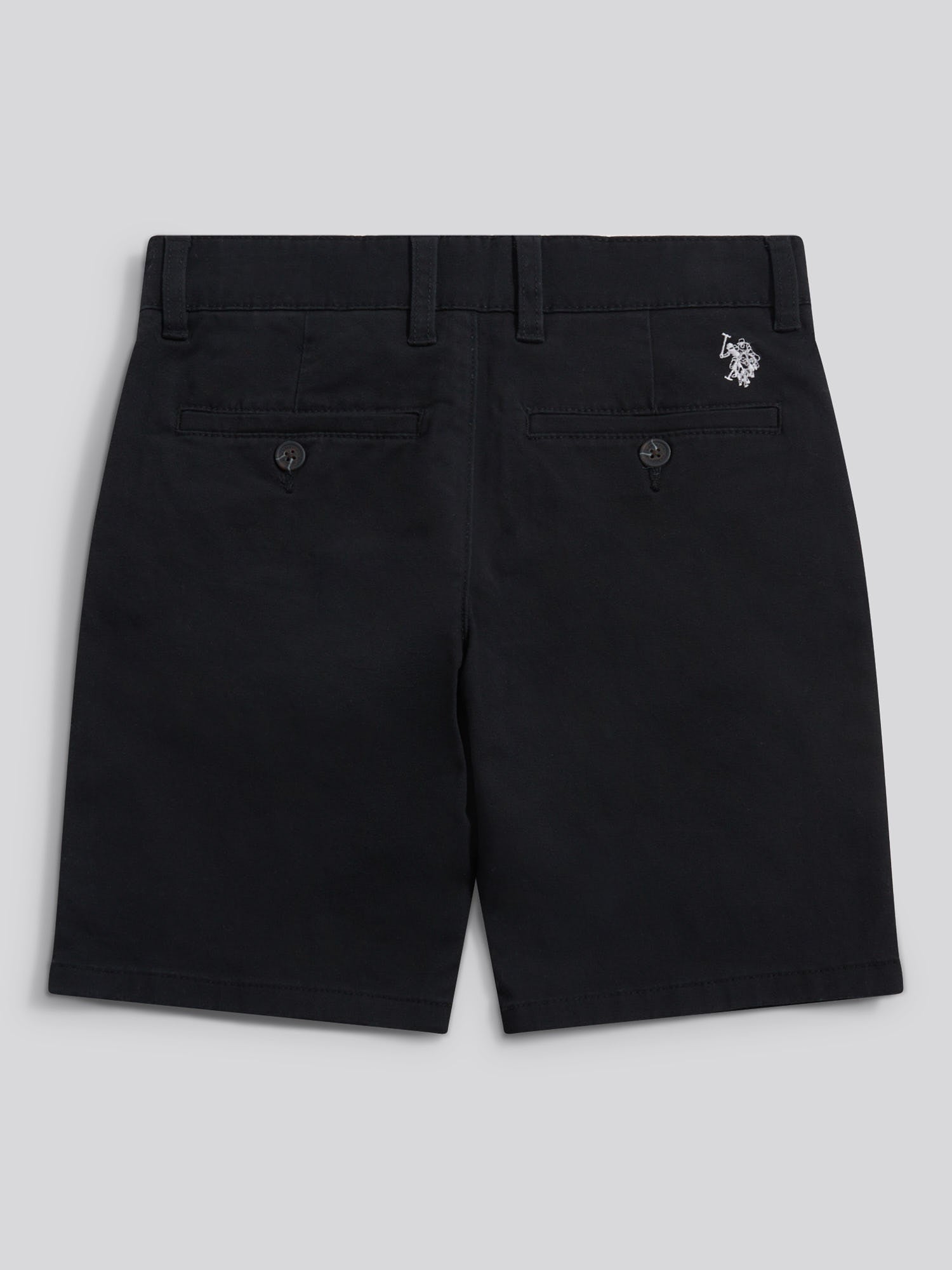 Boys Classic Chino Short Black Bright White DHM