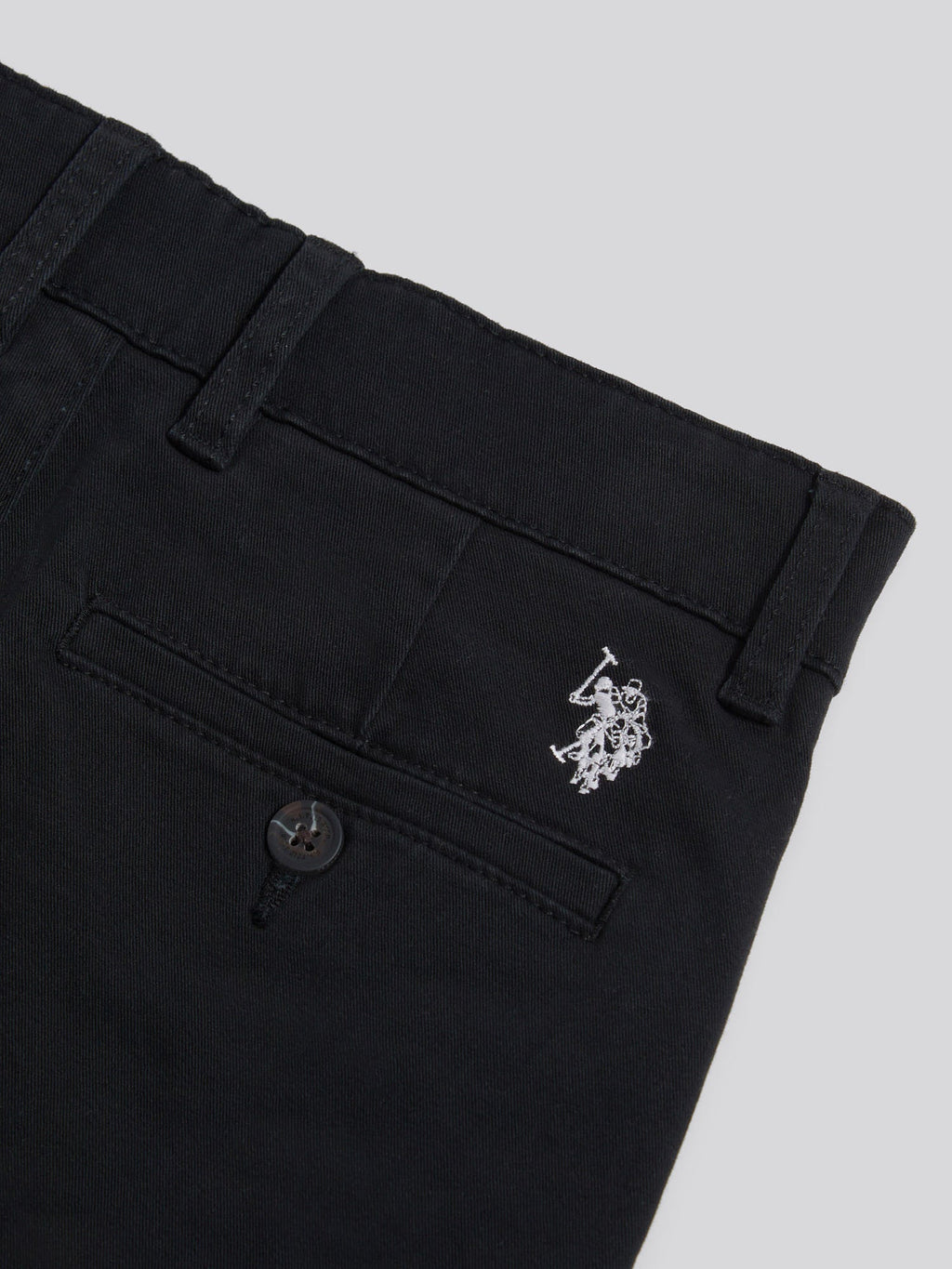 Boys Classic Chino Short Black Bright White DHM